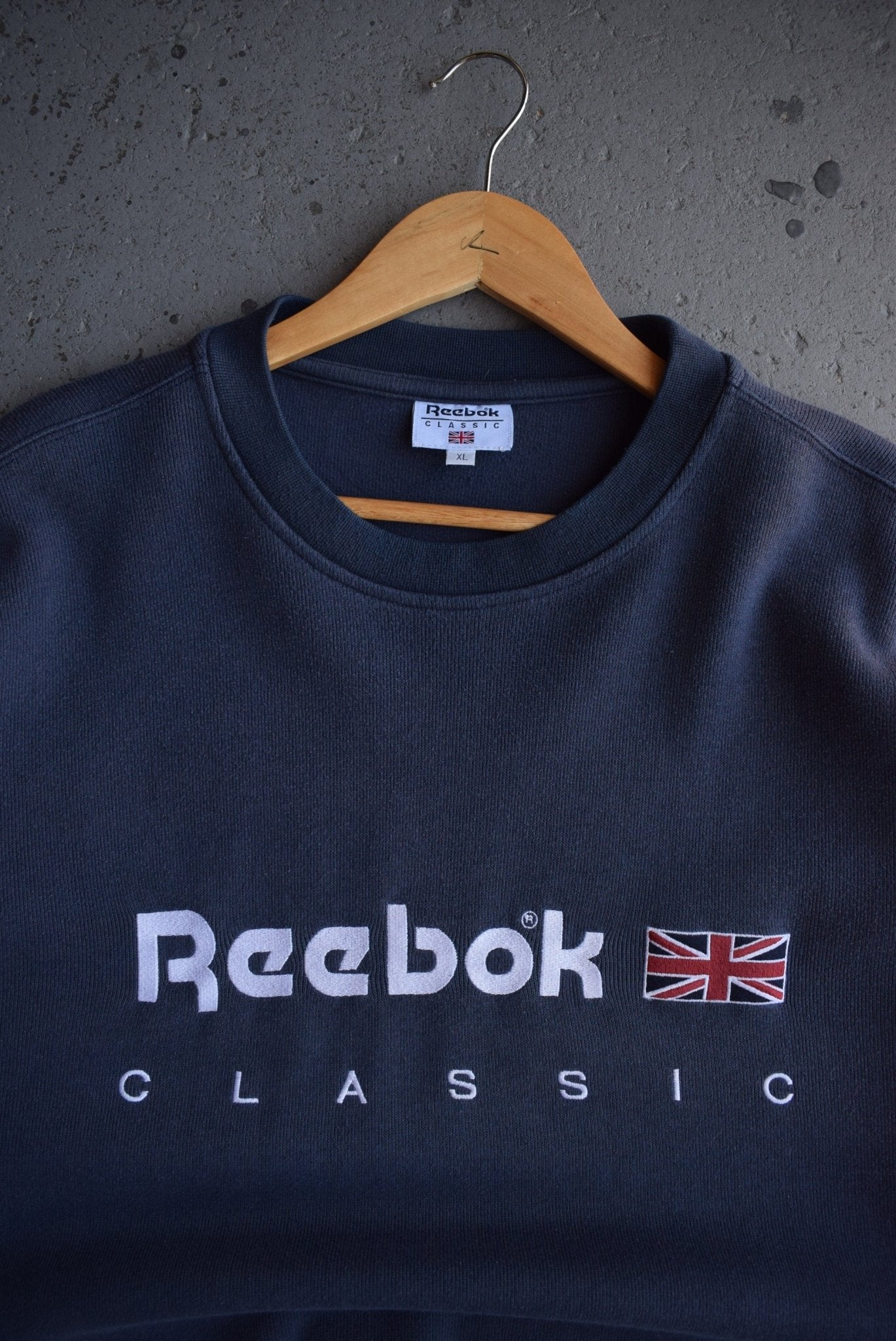 Vintage 90s Reebok Classic Embroidered Spellout Crewneck (XL) - Retrospective Store