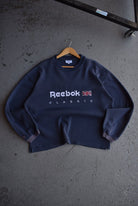 Vintage 90s Reebok Classic Embroidered Spellout Crewneck (XL) - Retrospective Store