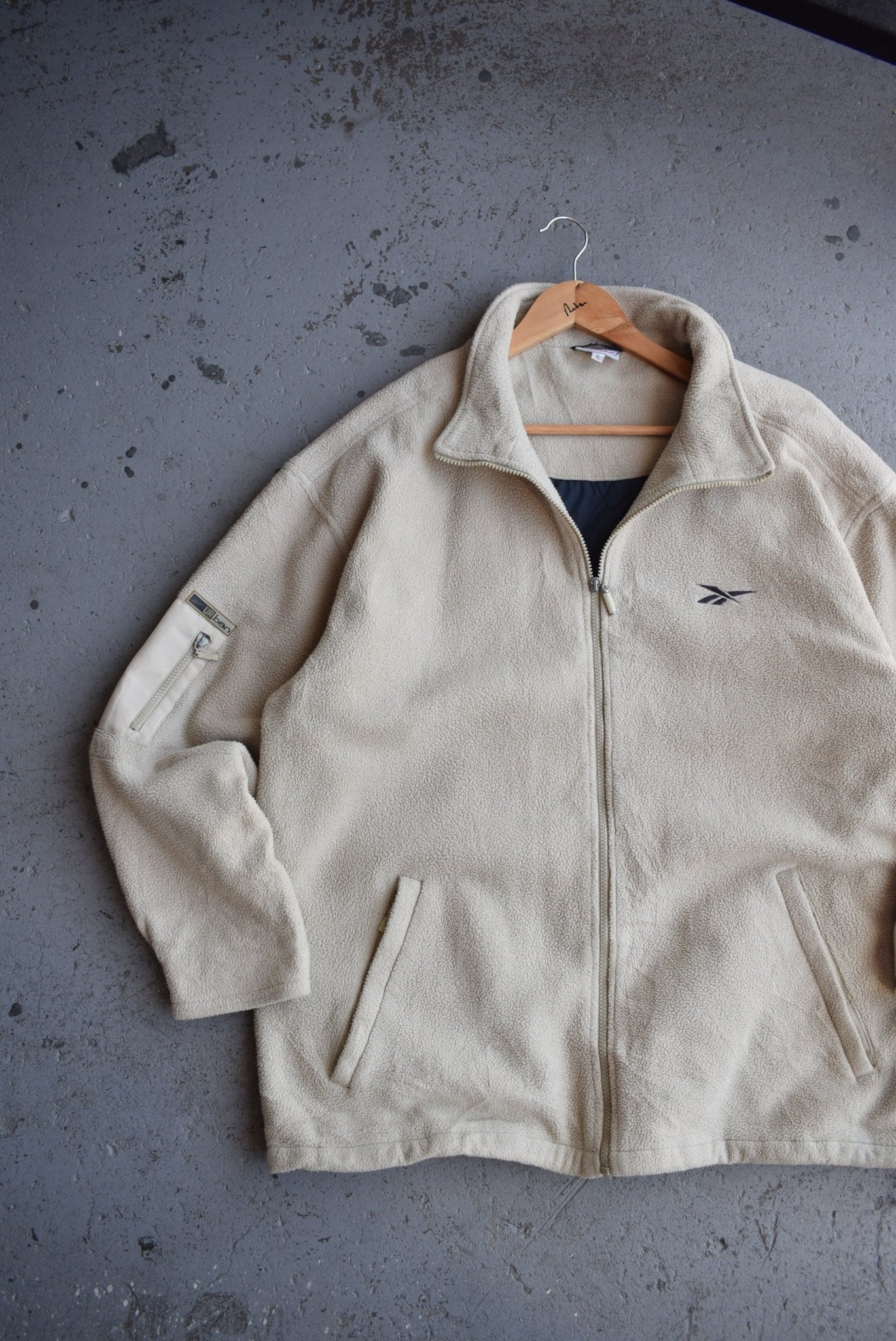 Vintage 90s Reebok Classic Logo Embroidered Fleece Jacket (XL) - Retrospective Store