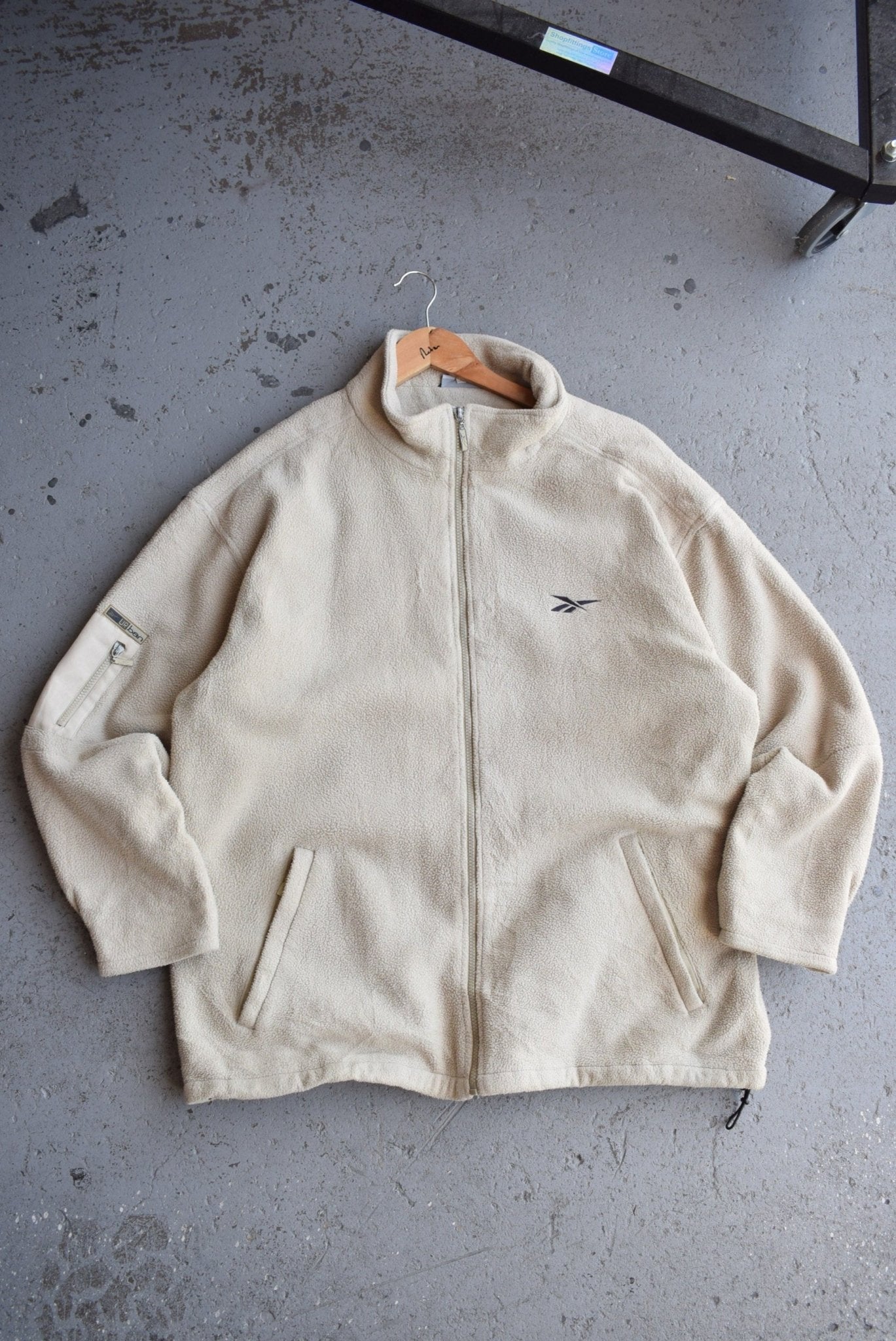 Vintage 90s Reebok Classic Logo Embroidered Fleece Jacket (XL) - Retrospective Store