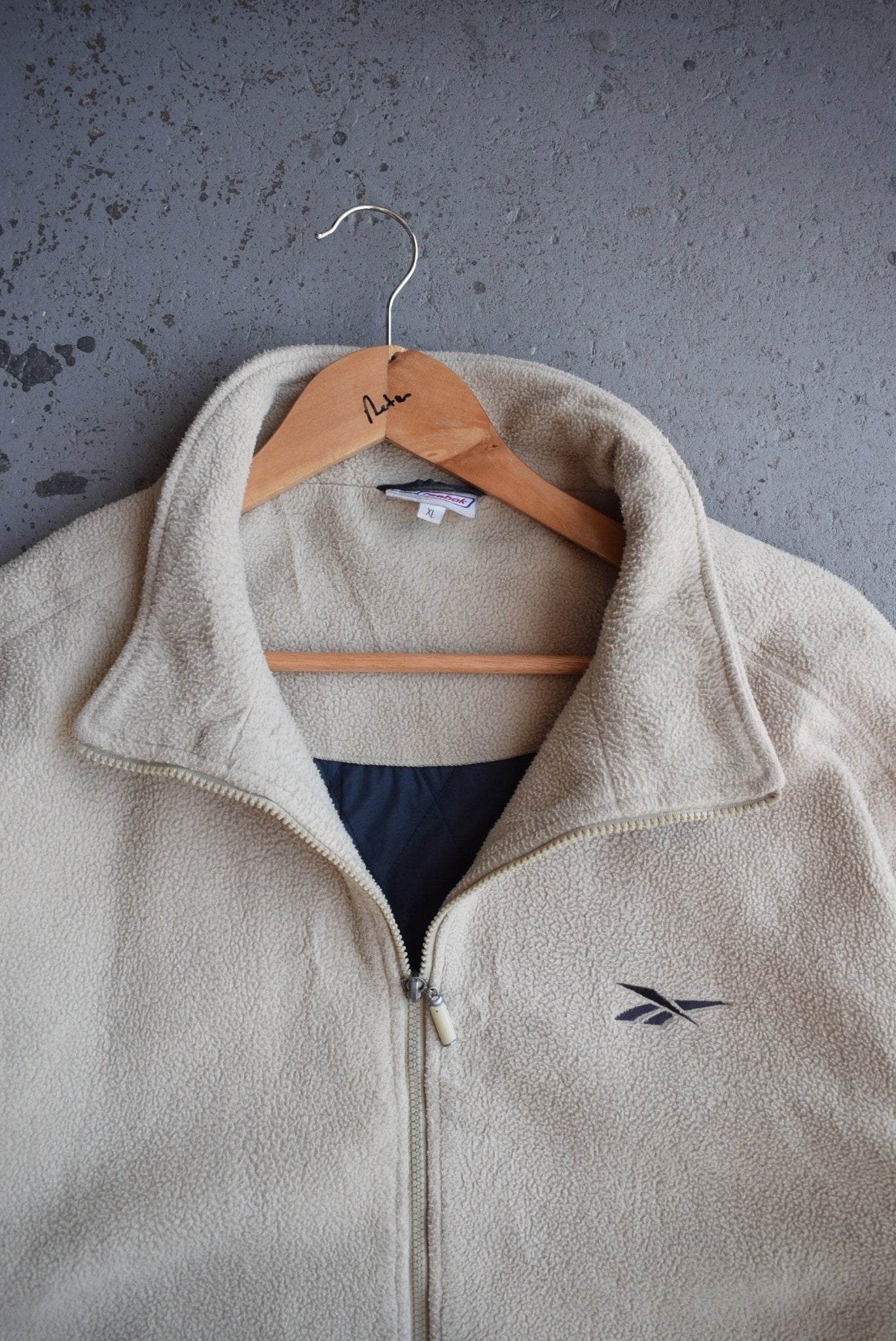 Vintage 90s Reebok Classic Logo Embroidered Fleece Jacket (XL) - Retrospective Store