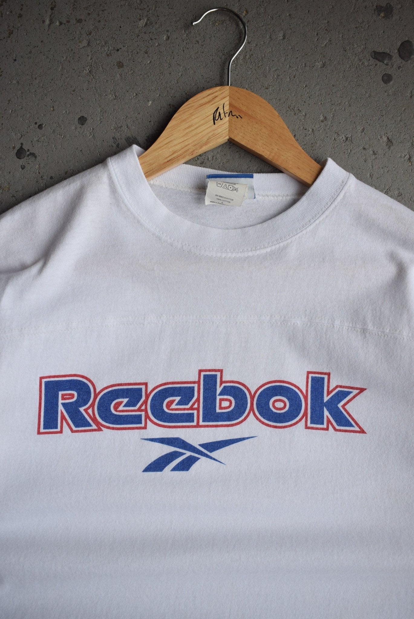 Vintage 90s Reebok Spellout Long Sleeve Tee (S) - Retrospective Store