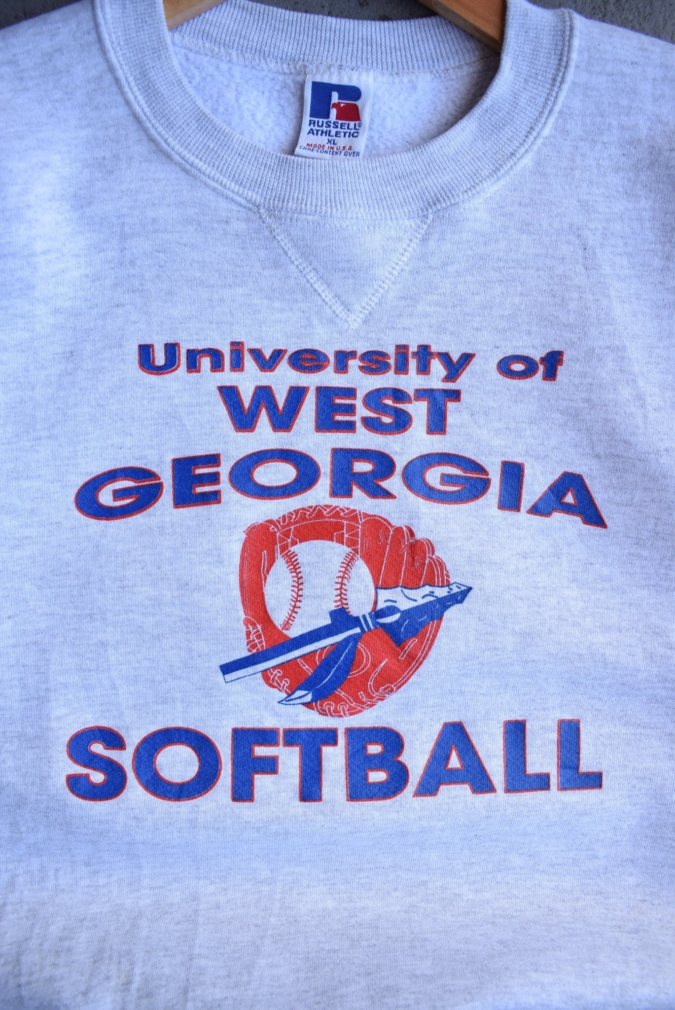 Vintage 90s Russell Athletic x University of West Georgia Baseball Crewneck (L) - Retrospective Store