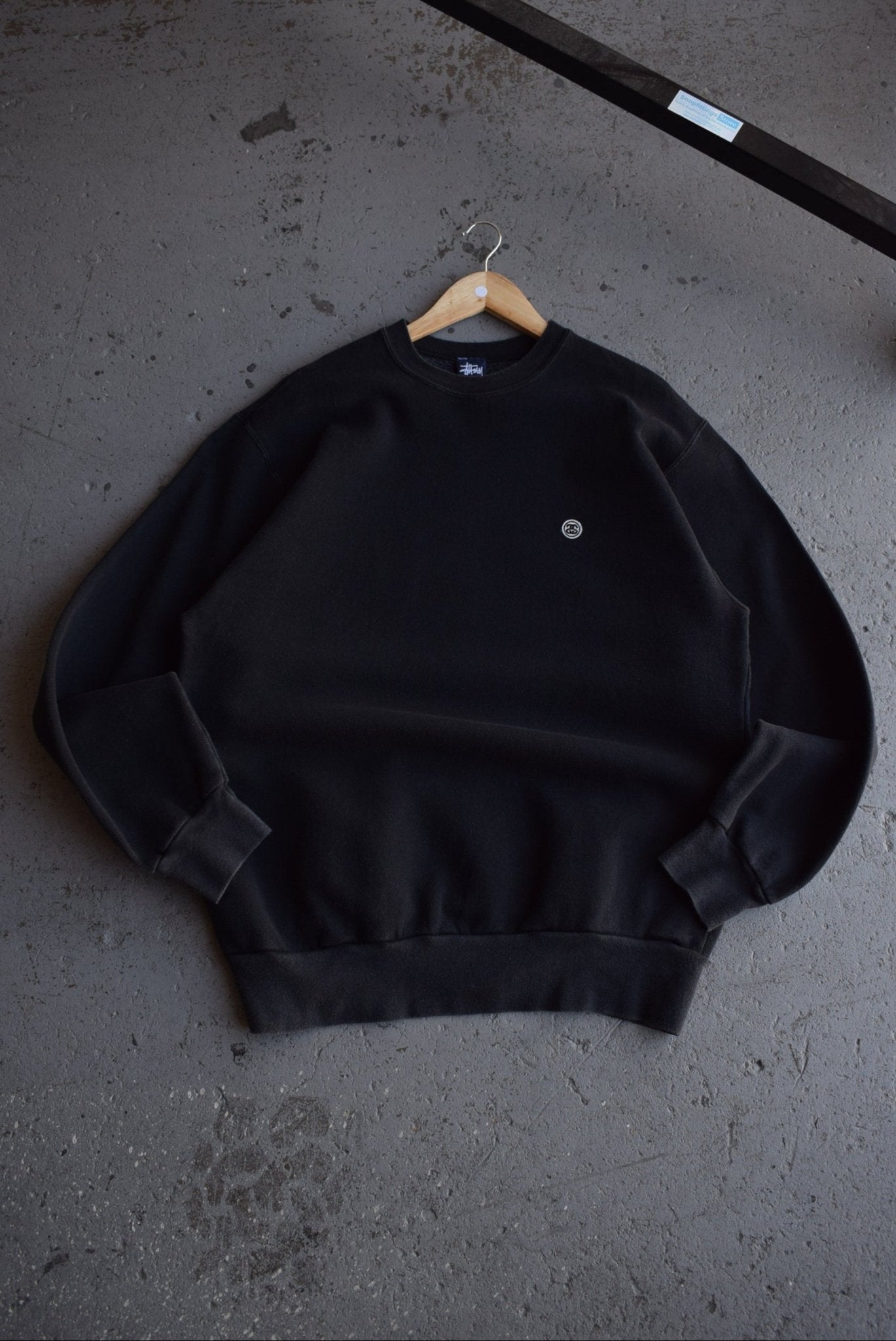 Vintage 90s Stussy Classic Logo Embroidered Crewneck (L/XL) - Retrospective Store