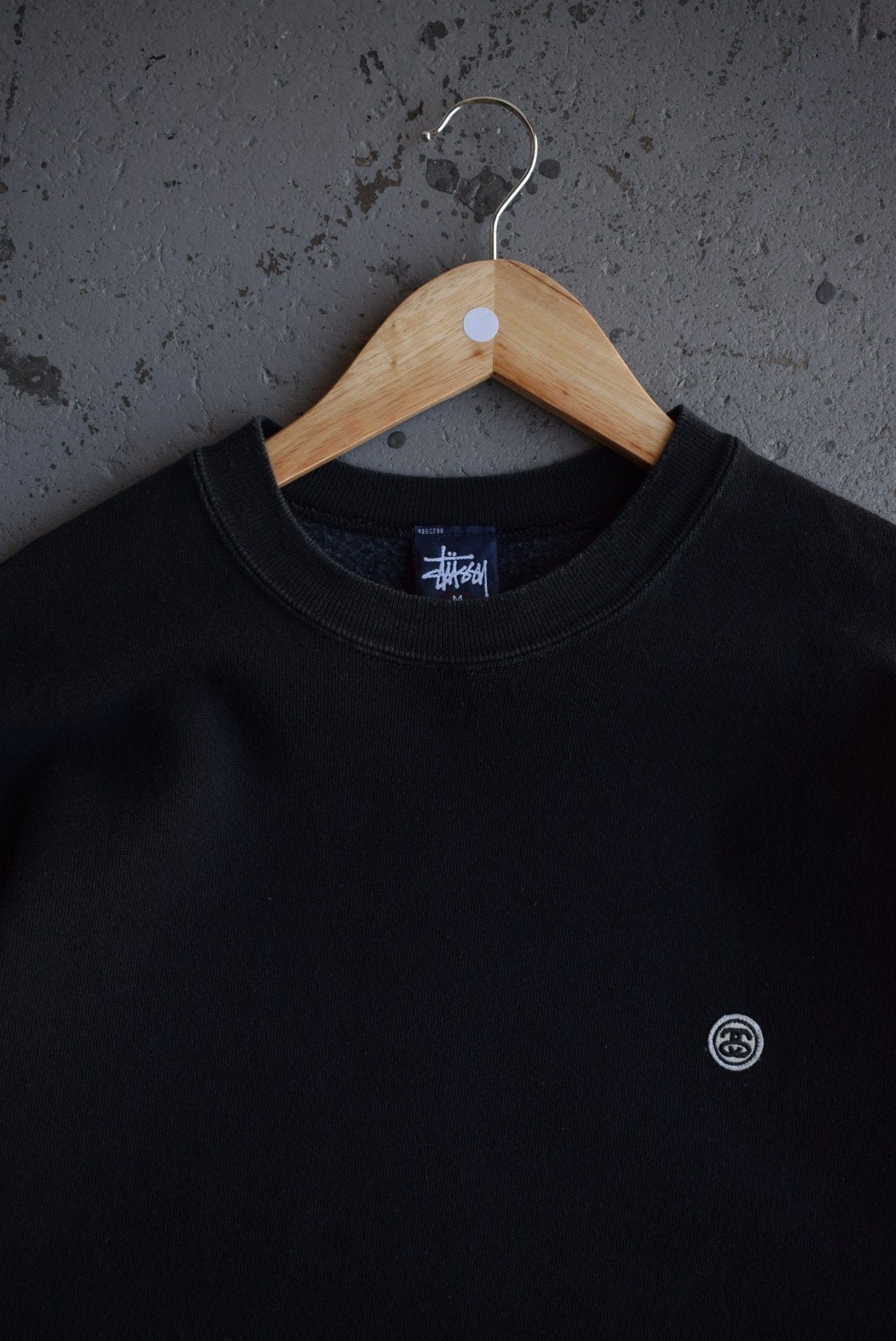 Vintage 90s Stussy Classic Logo Embroidered Crewneck (L/XL) - Retrospective Store