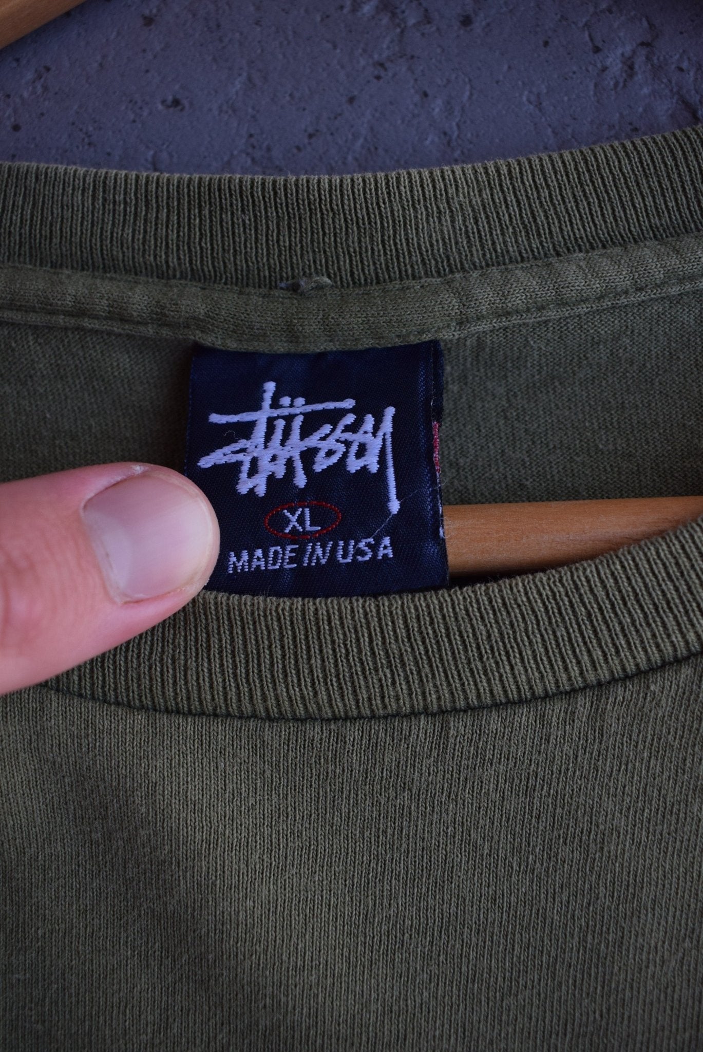 Vintage 90s Stussy Spellout Tee (L/XL) - Retrospective Store