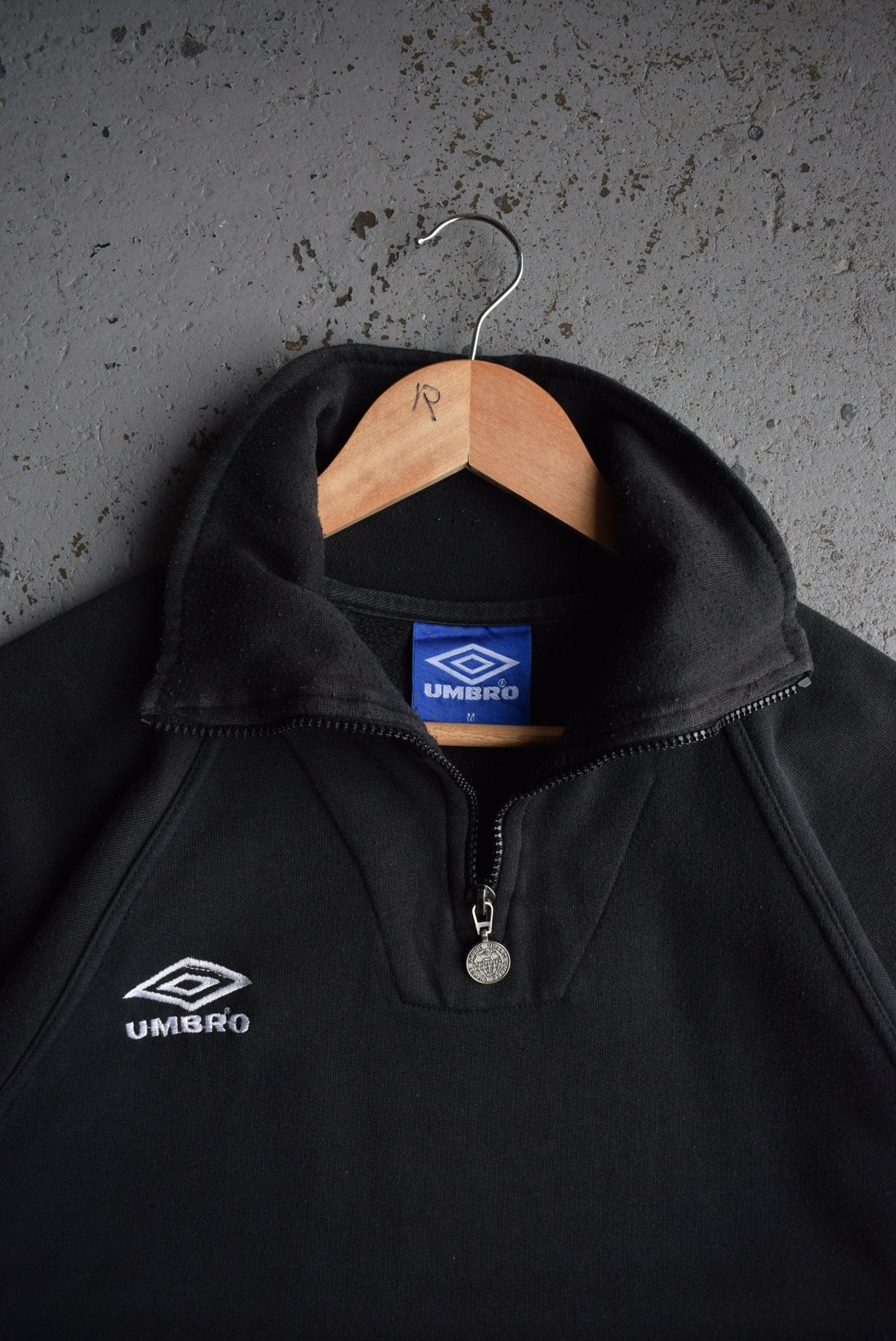Vintage 90s Umbro Classic Logo Embroidered Quarter Zip (M) - Retrospective Store