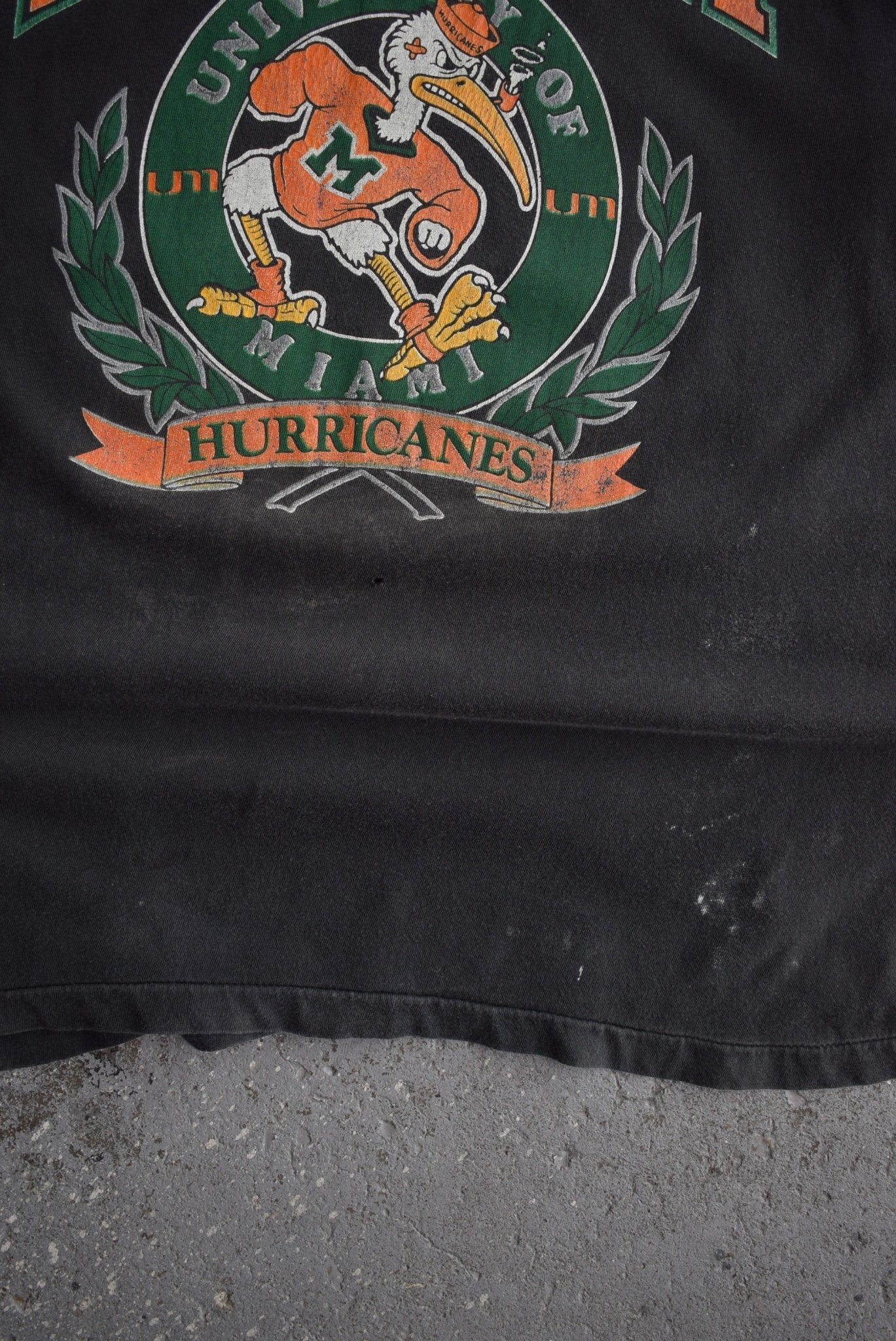 Vintage 90s University of Miami Hurricanes Tee (XL) - Retrospective Store