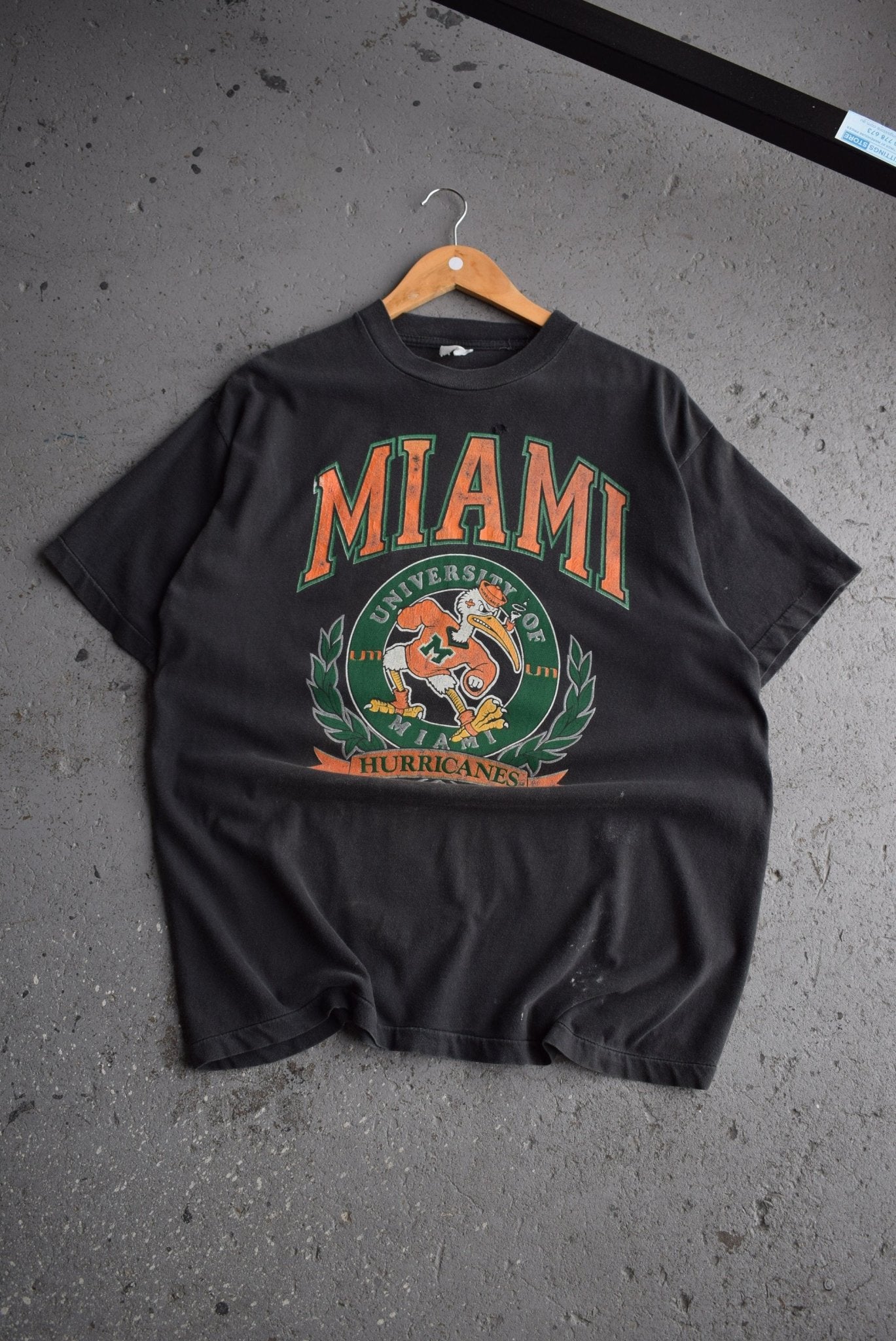 Vintage 90s University of Miami Hurricanes Tee (XL) - Retrospective Store