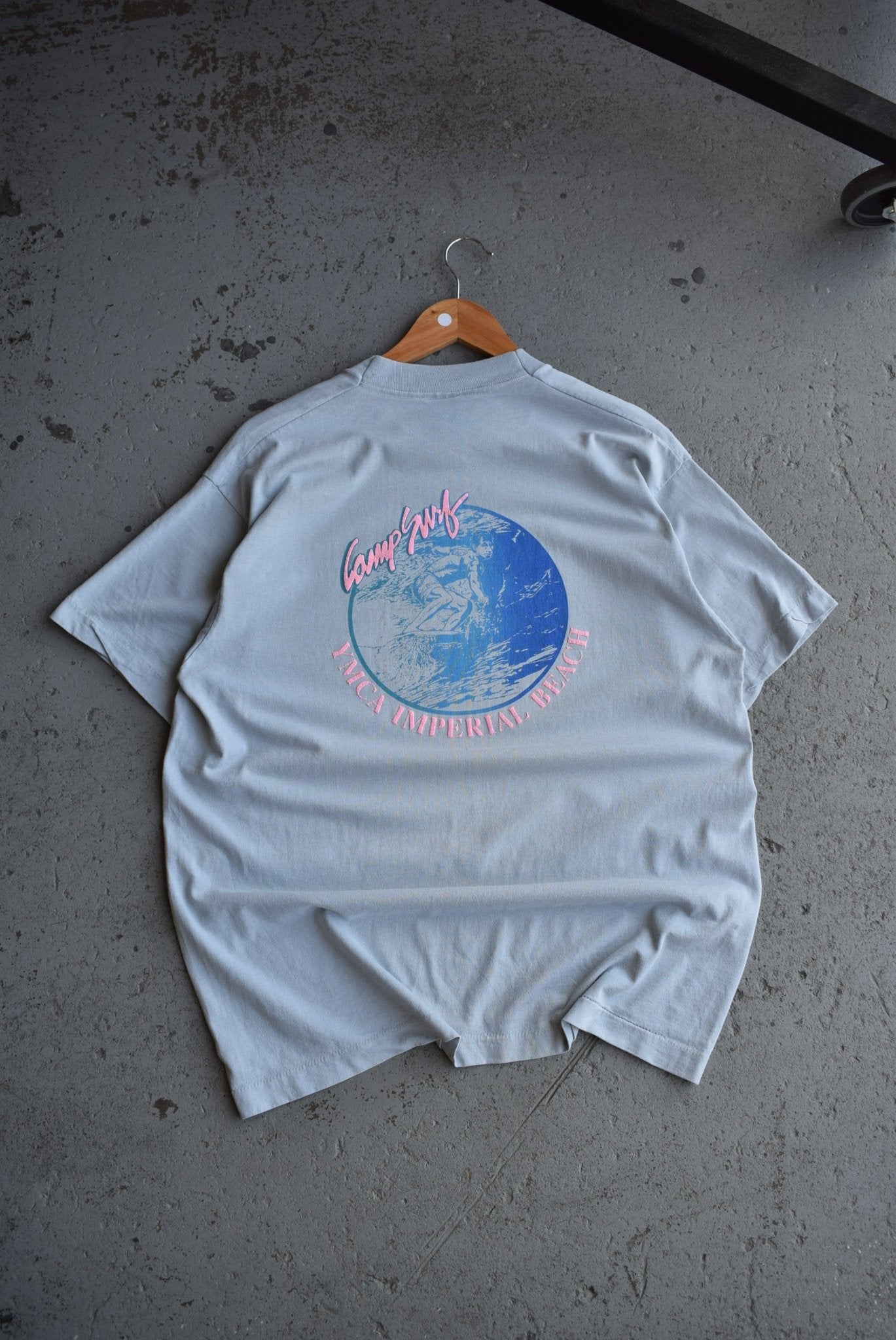 Vintage 90s YMCA Camp Surf Tee (L) - Retrospective Store