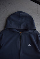 Vintage Adidas Classic Logo Embroidered Full - Zip Hoodie (L) - Retrospective Store