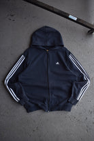 Vintage Adidas Classic Logo Embroidered Full - Zip Hoodie (L) - Retrospective Store