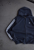 Vintage Adidas Classic Logo Embroidered Full - Zip Hoodie (L) - Retrospective Store