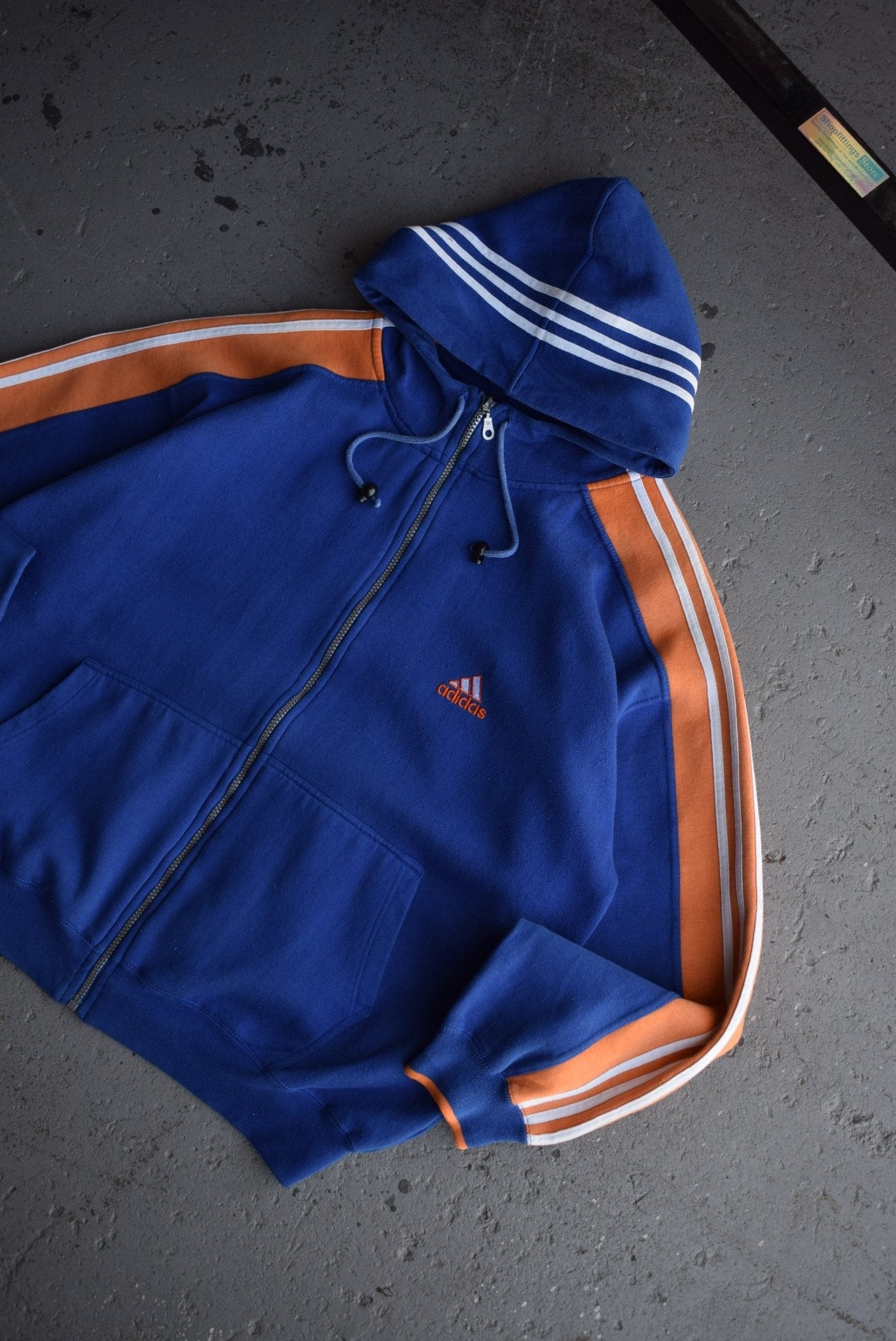 Vintage Adidas Classic Logo Embroidered Full - Zip Hoodie (L/XL) - Retrospective Store