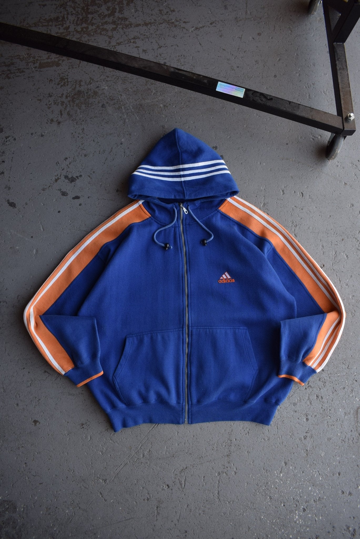 Vintage Adidas Classic Logo Embroidered Full - Zip Hoodie (L/XL) - Retrospective Store