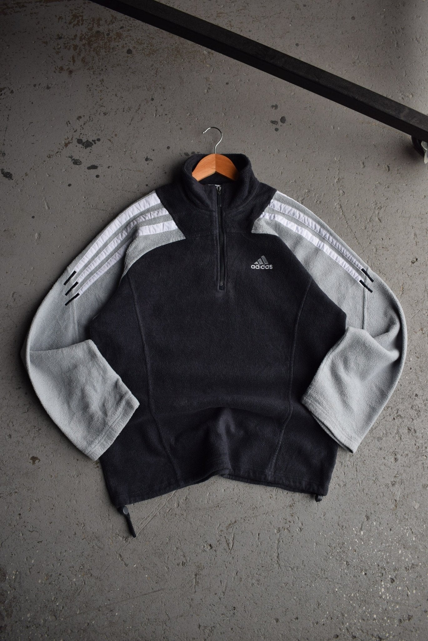 Vintage Adidas Classic Logo Embroidered Quarter Zip Fleece (L) - Retrospective Store