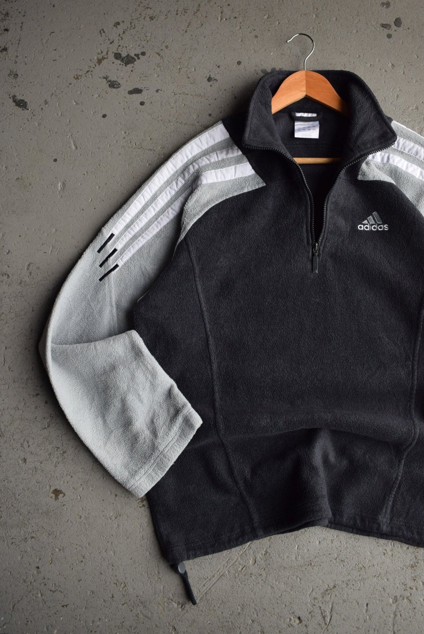Vintage Adidas Classic Logo Embroidered Quarter Zip Fleece (L) - Retrospective Store