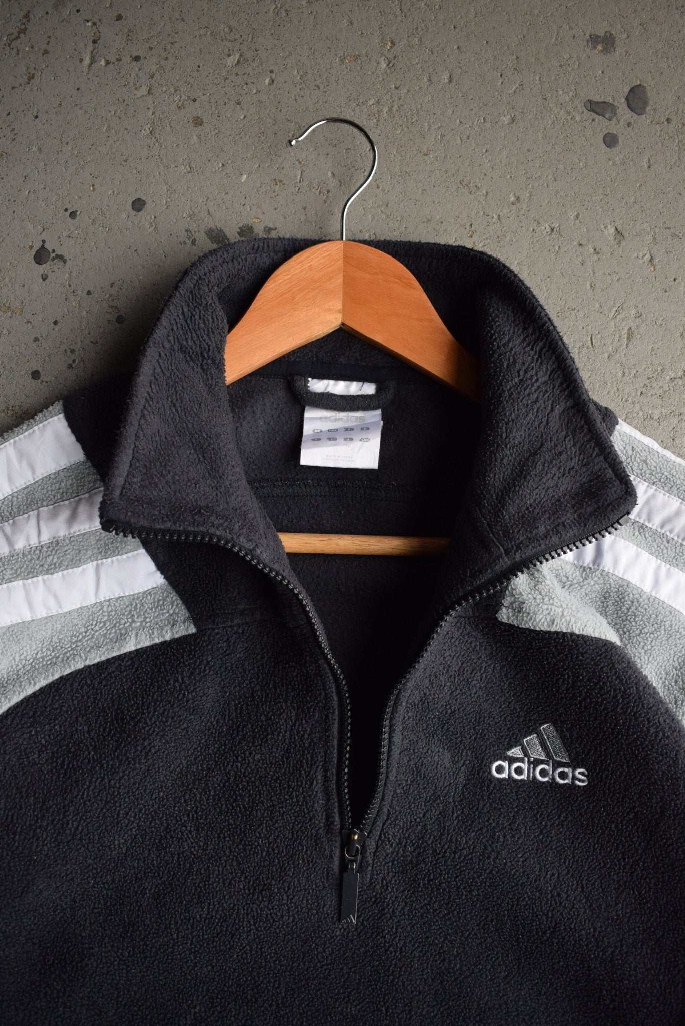 Vintage Adidas Classic Logo Embroidered Quarter Zip Fleece (L) - Retrospective Store