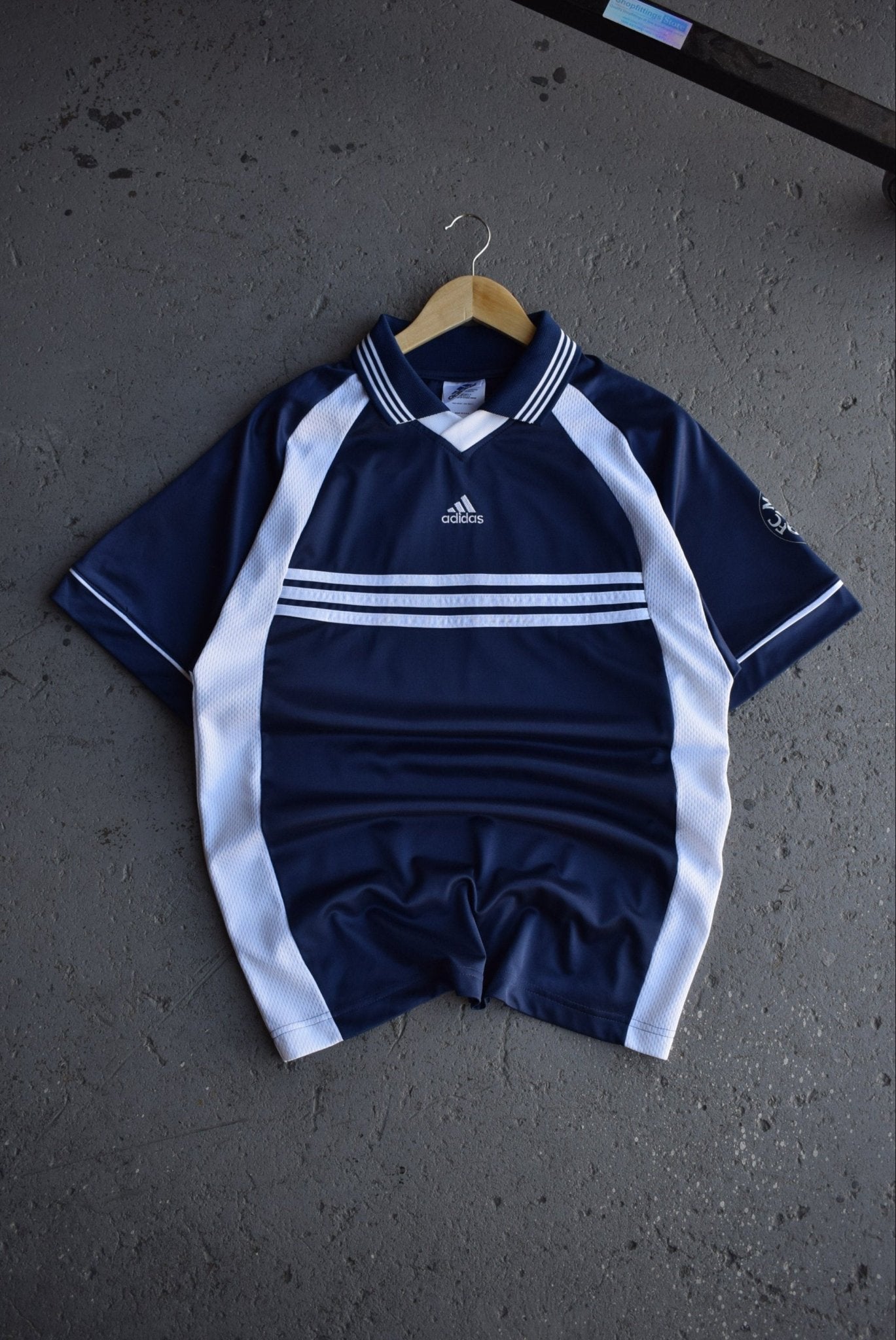 Vintage Adidas Classic Logo Embroidered Soccer Jersey (M) - Retrospective Store