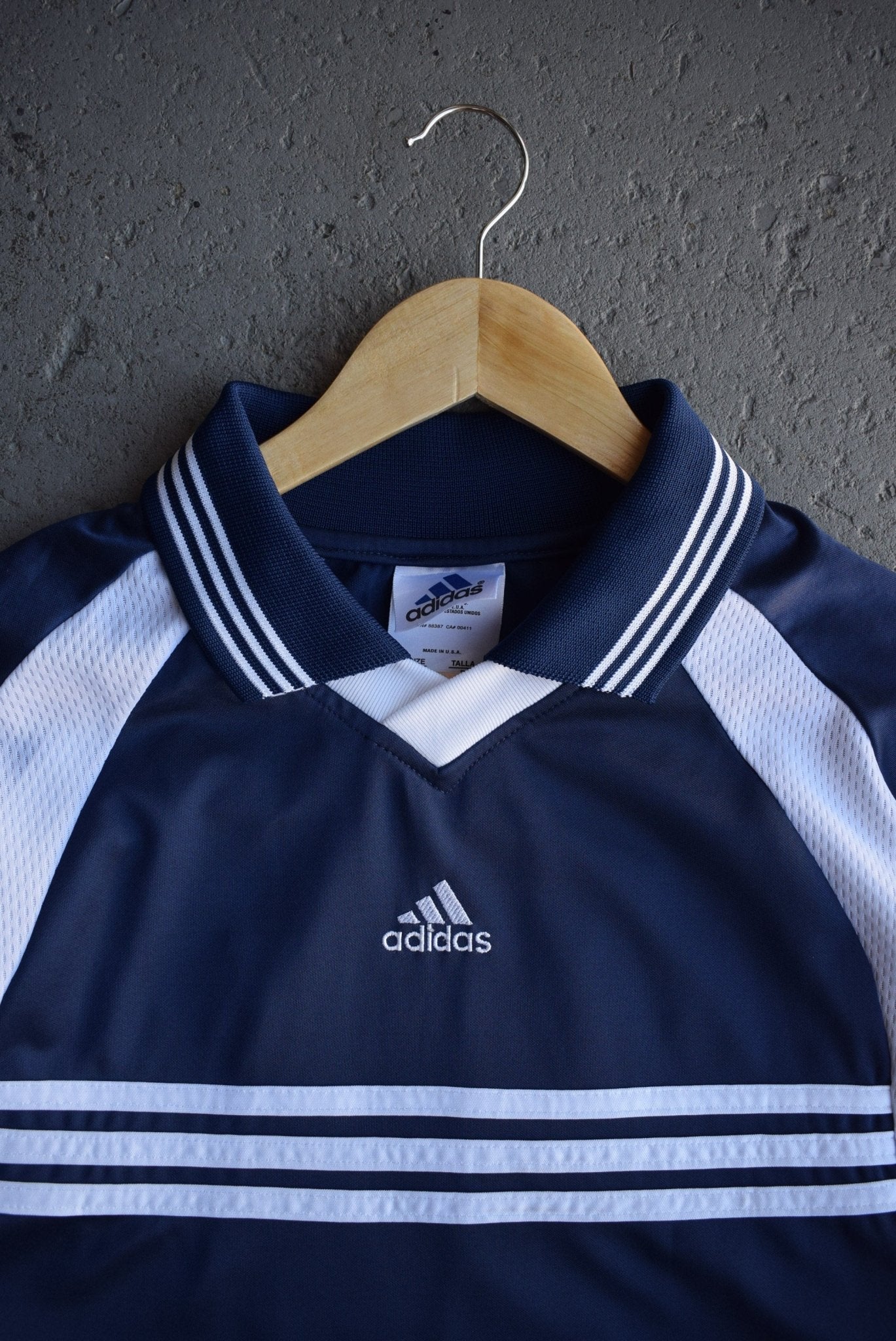 Vintage Adidas Classic Logo Embroidered Soccer Jersey (M) - Retrospective Store