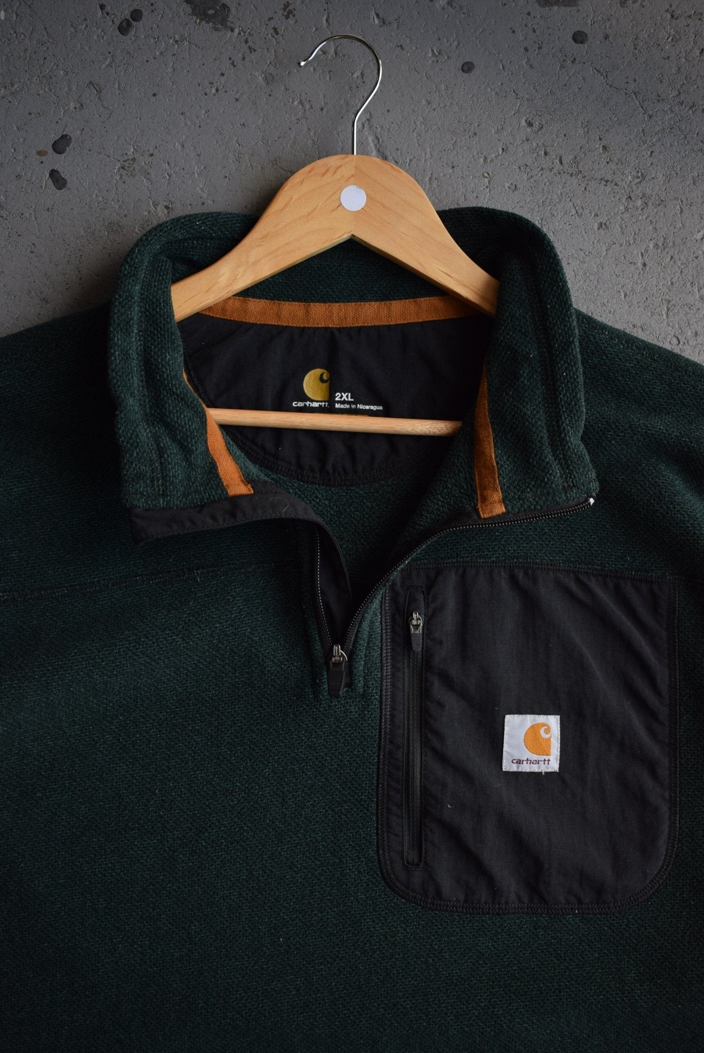 Vintage Carhartt Classic Logo Quarter Zip Sweater (XXL) - Retrospective Store
