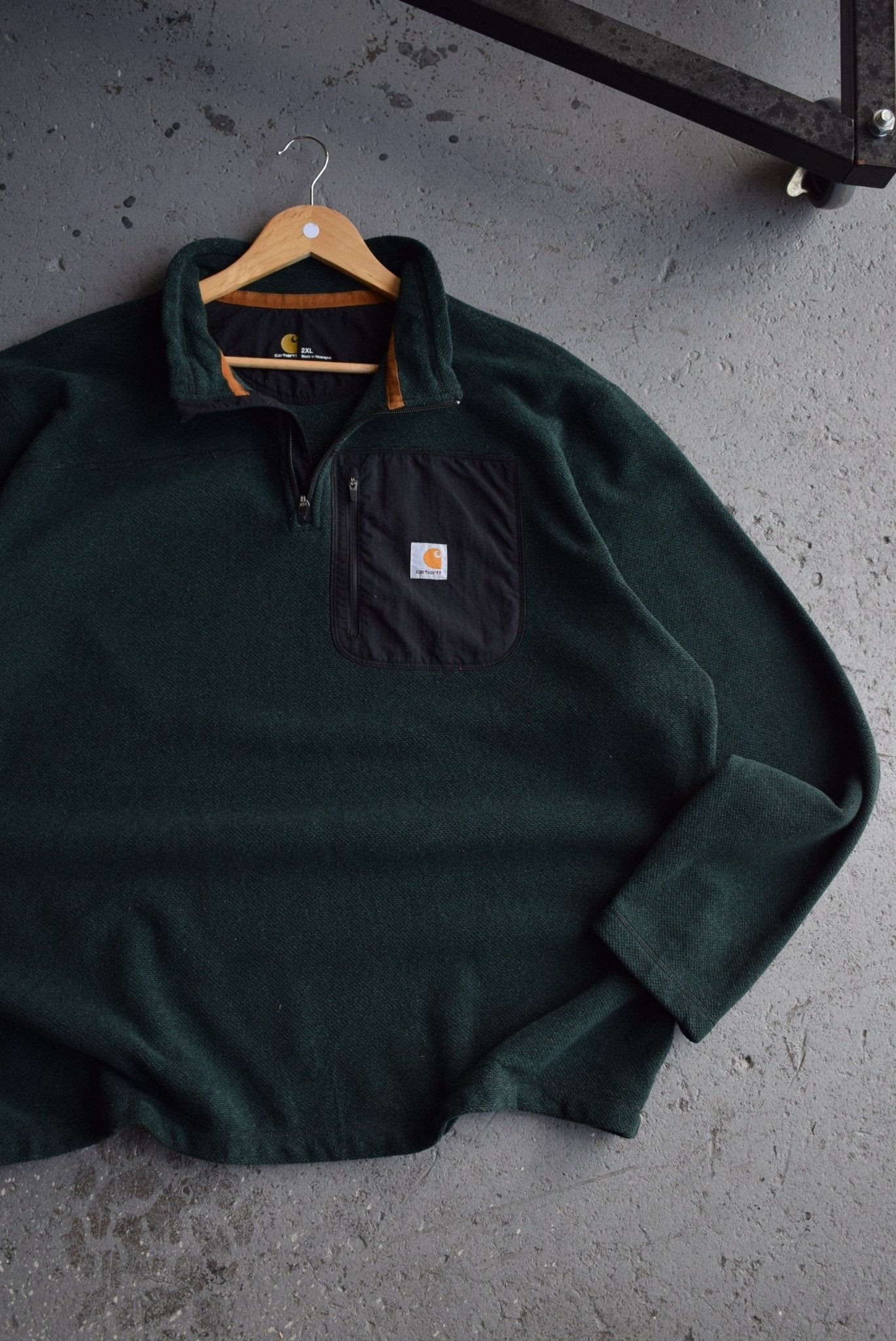 Vintage Carhartt Classic Logo Quarter Zip Sweater (XXL) - Retrospective Store