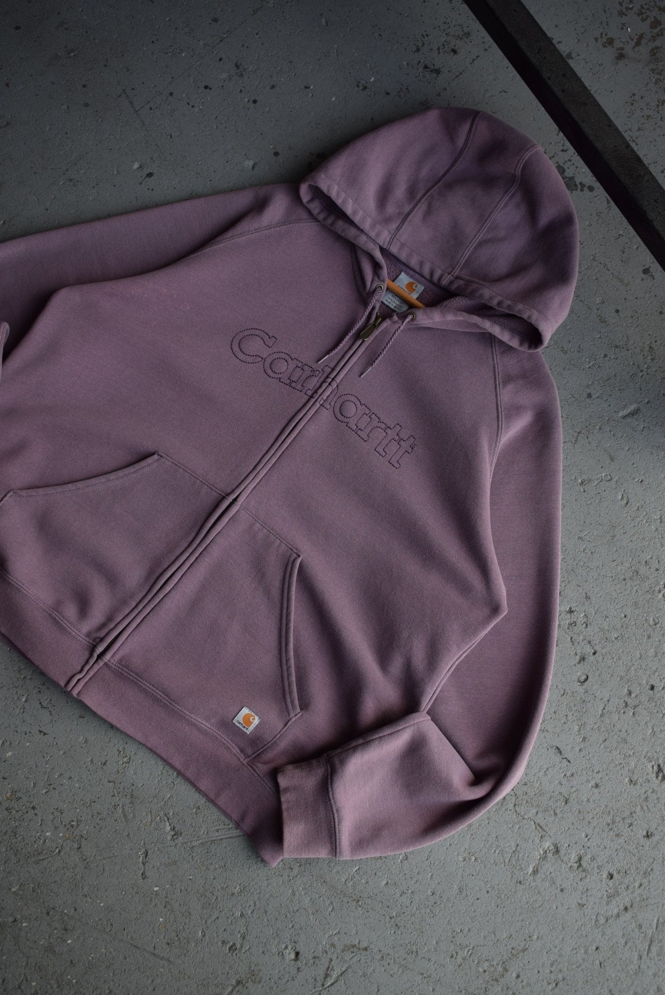 Vintage Carhartt Spellout Embroidered Full Zip Hoodie (L) - Retrospective Store