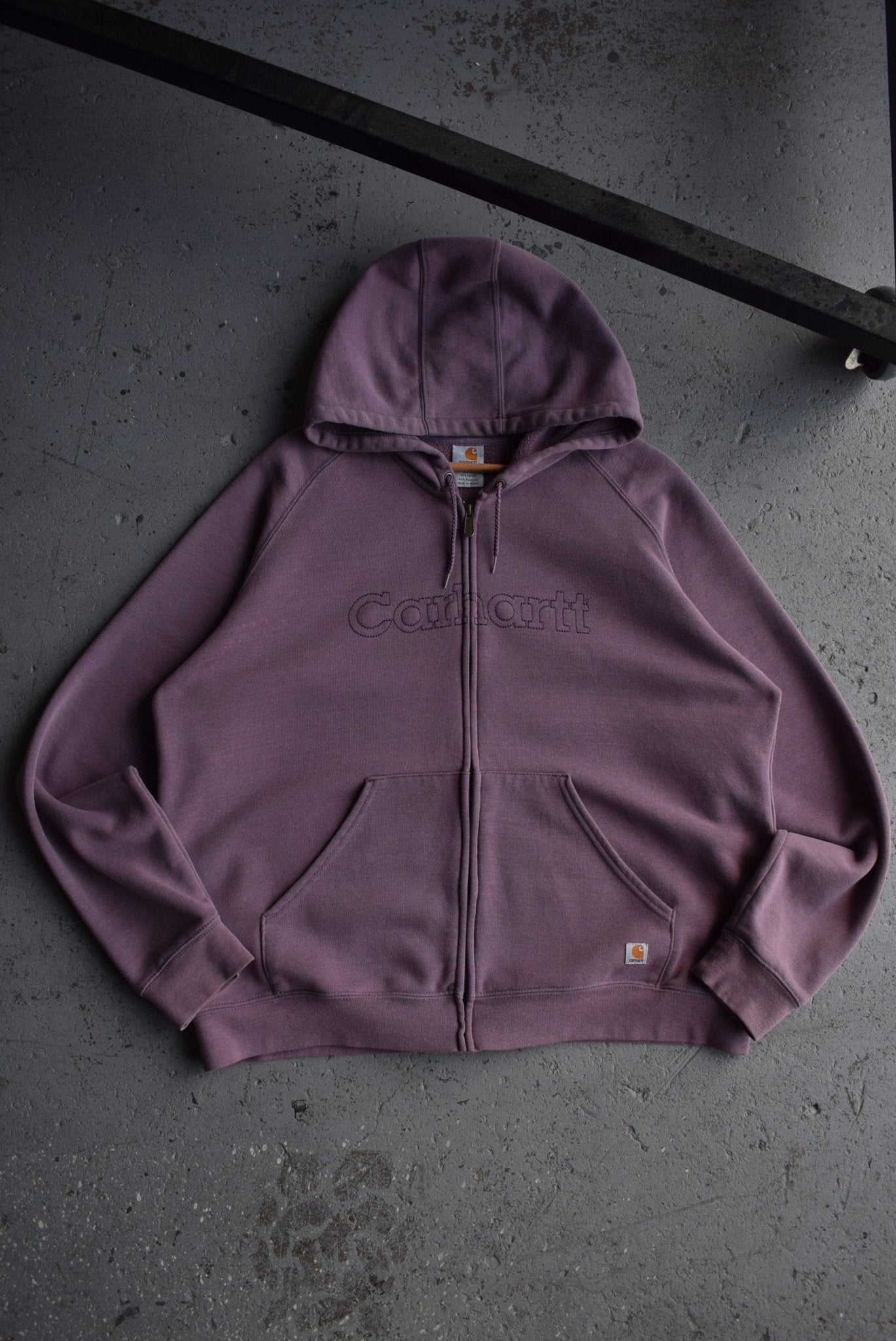Vintage Carhartt Spellout Embroidered Full Zip Hoodie (L) - Retrospective Store
