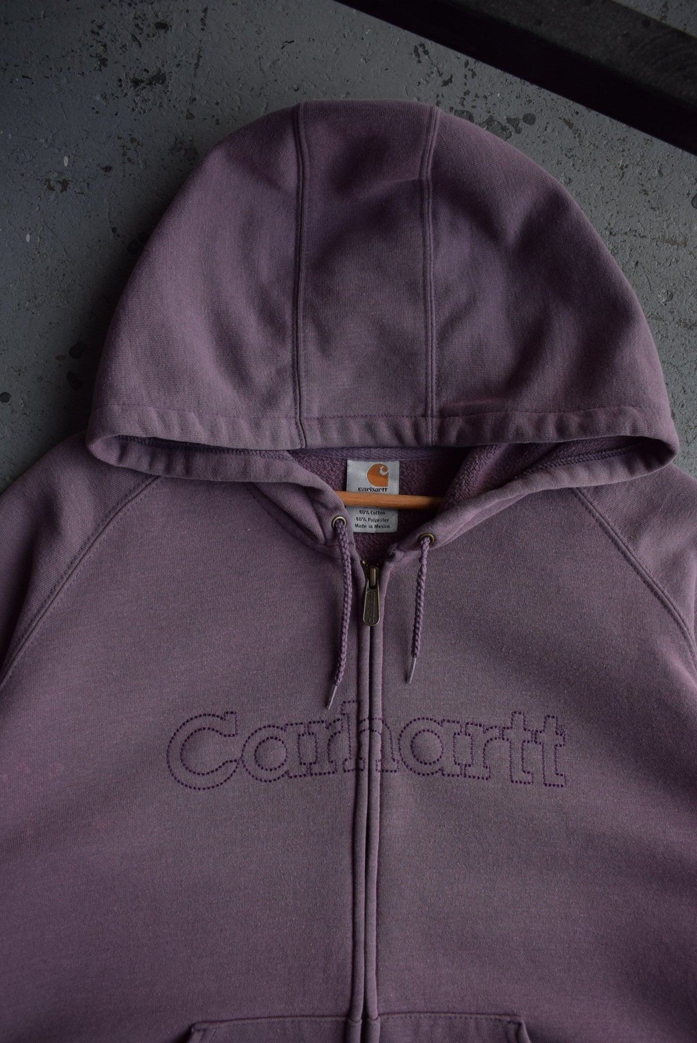 Vintage Carhartt Spellout Embroidered Full Zip Hoodie (L) - Retrospective Store