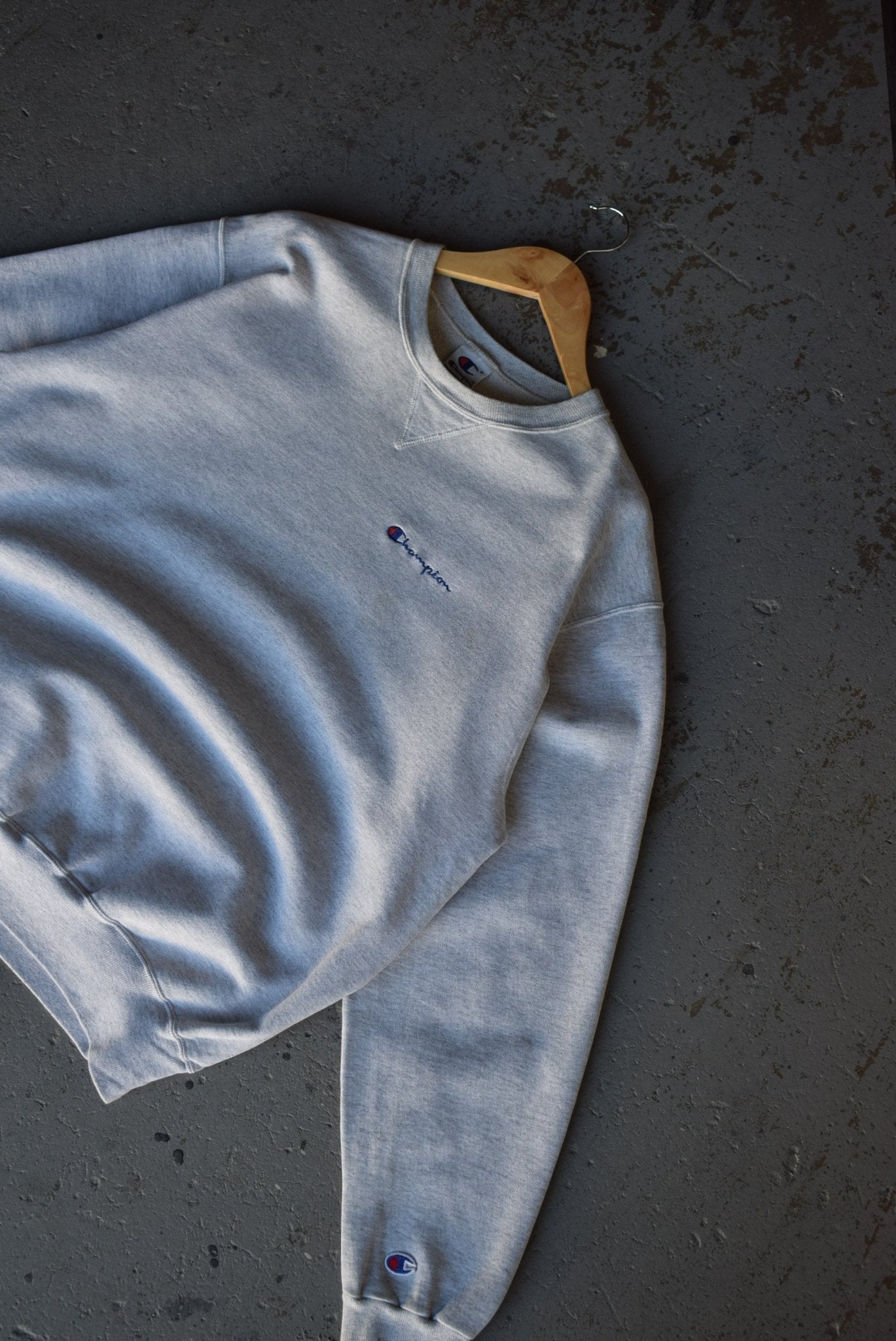 Vintage Champion Classic Logo Embroidered Crewneck L XL