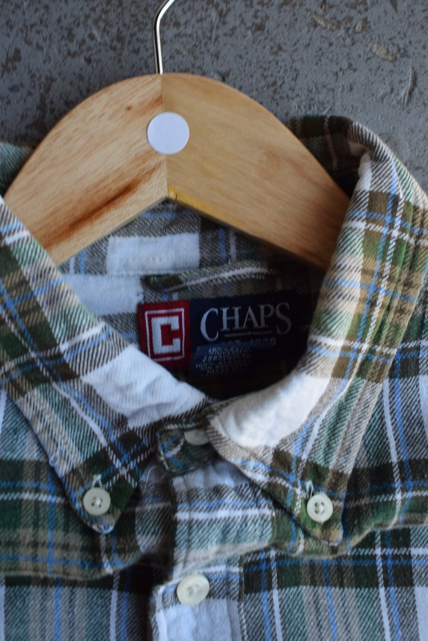 Vintage Chaps Ralph Lauren Cropped Flannel Button Up (M) - Retrospective Store