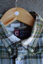 Vintage Chaps Ralph Lauren Cropped Flannel Button Up (M) - Retrospective Store