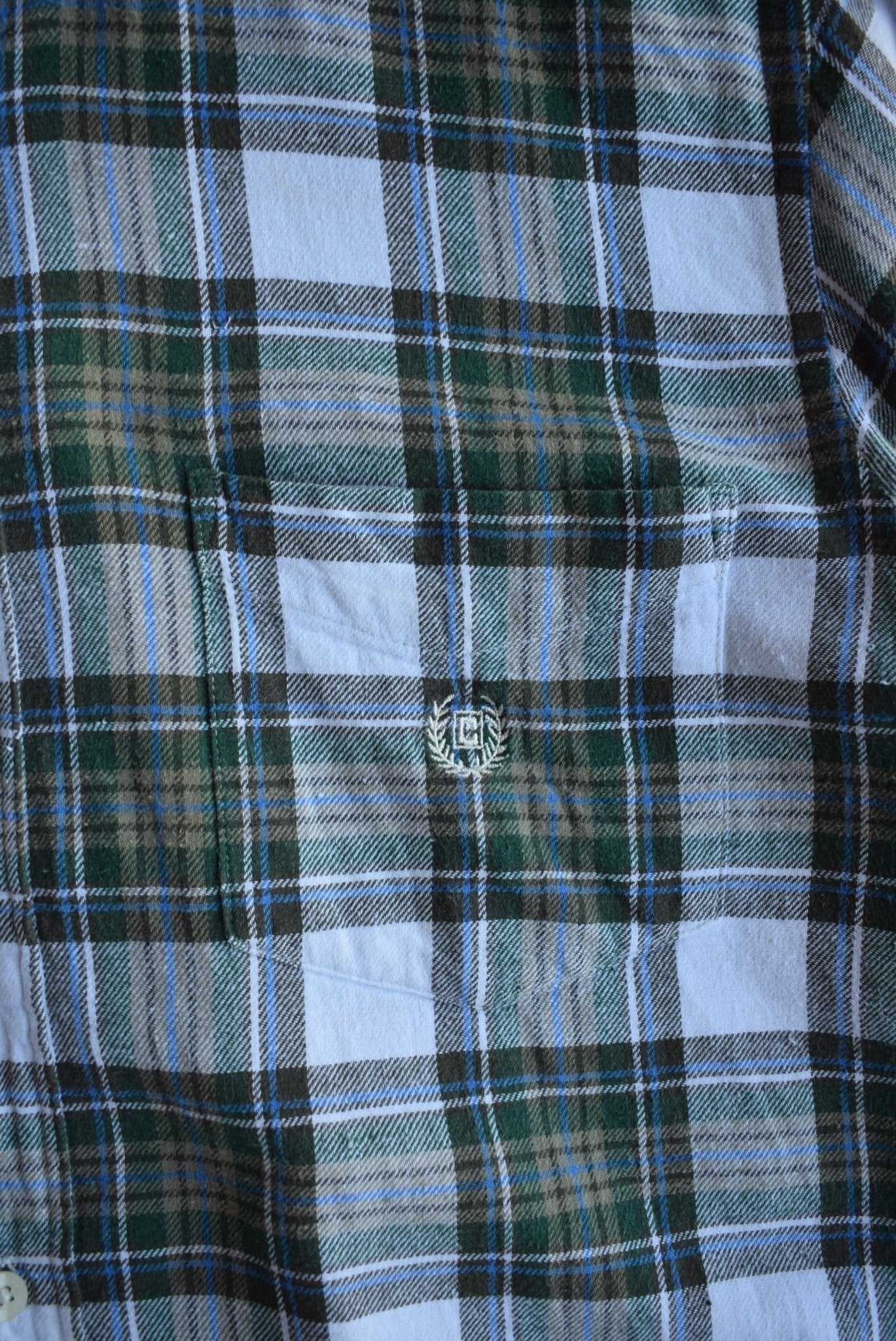 Vintage Chaps Ralph Lauren Cropped Flannel Button Up (M) - Retrospective Store