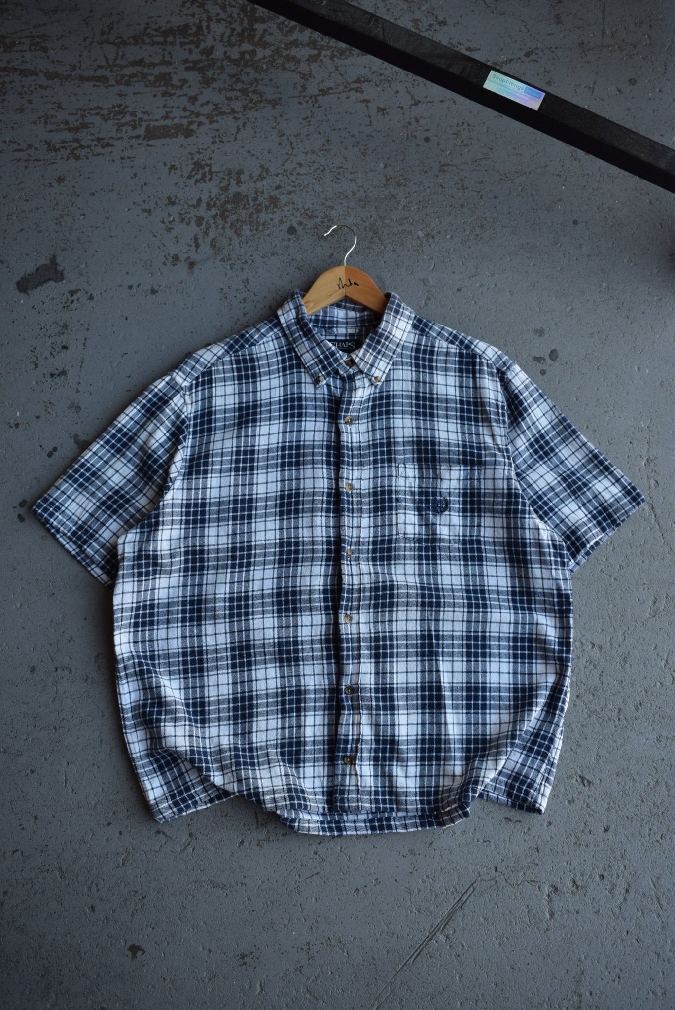 Vintage Chaps Ralph Lauren Cropped Flannel Button Up (XL) - Retrospective Store