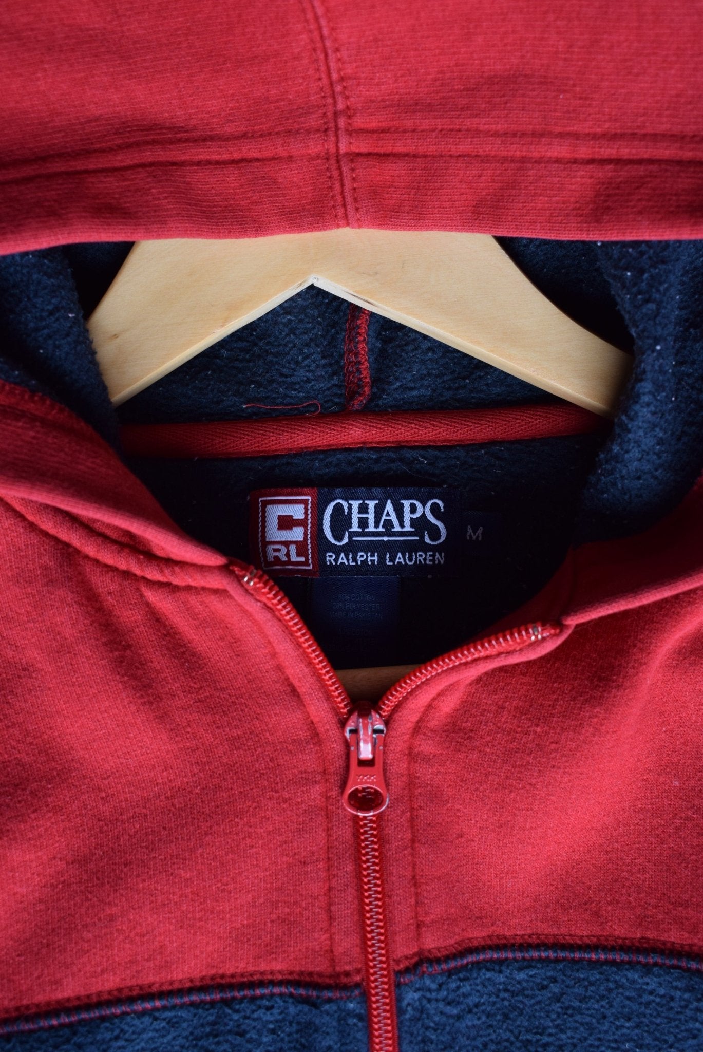Vintage Chaps Ralph Lauren Embroidered Full Zip Hoodie (M) - Retrospective Store