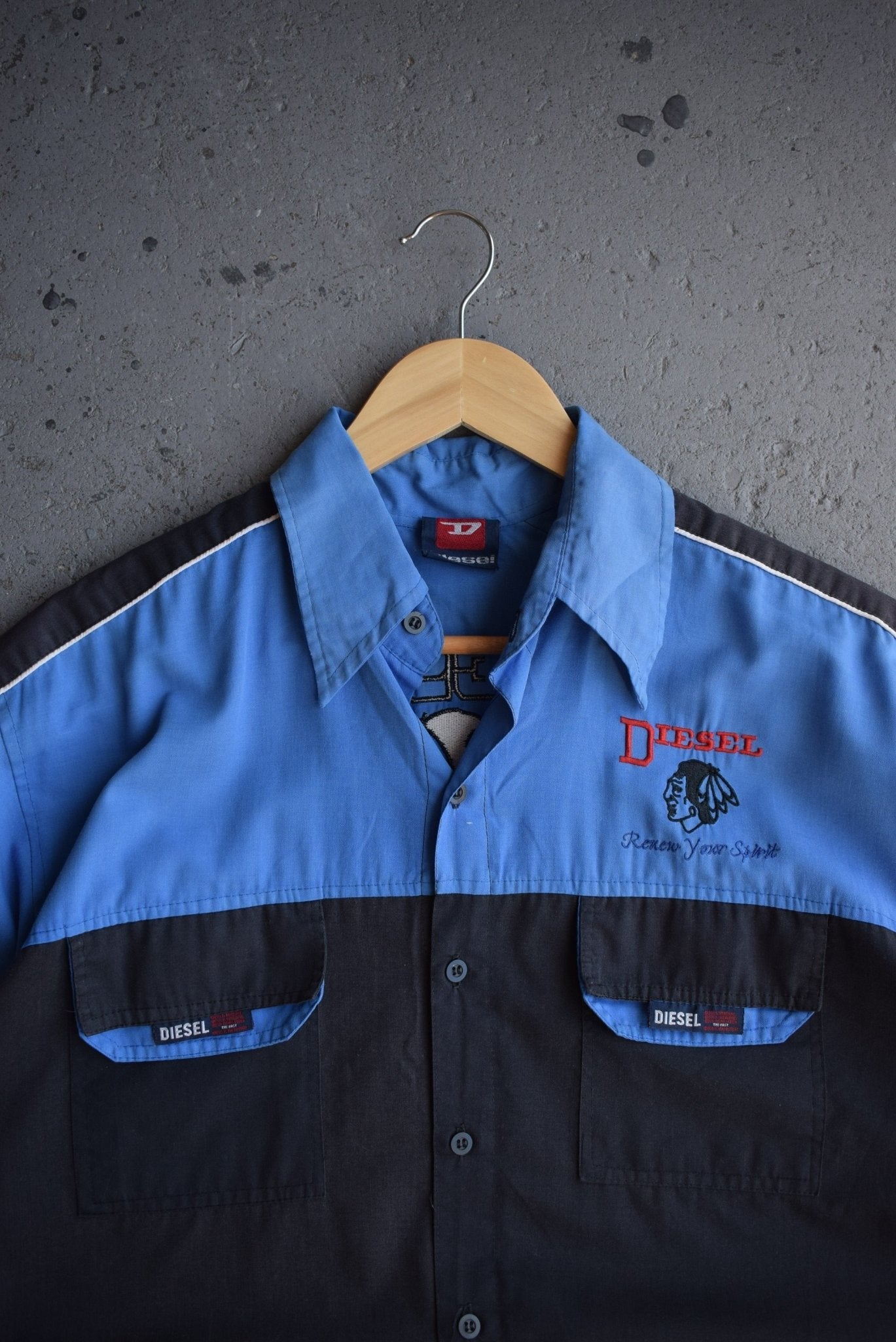 Vintage Diesel Embroidered Workwear Shirt (L) - Retrospective Store