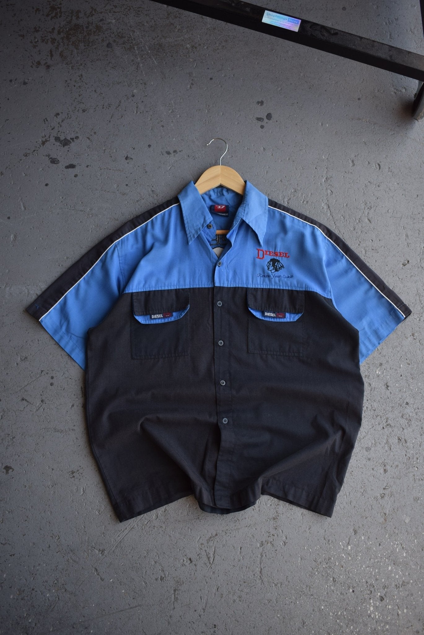 Vintage Diesel Embroidered Workwear Shirt (L) - Retrospective Store