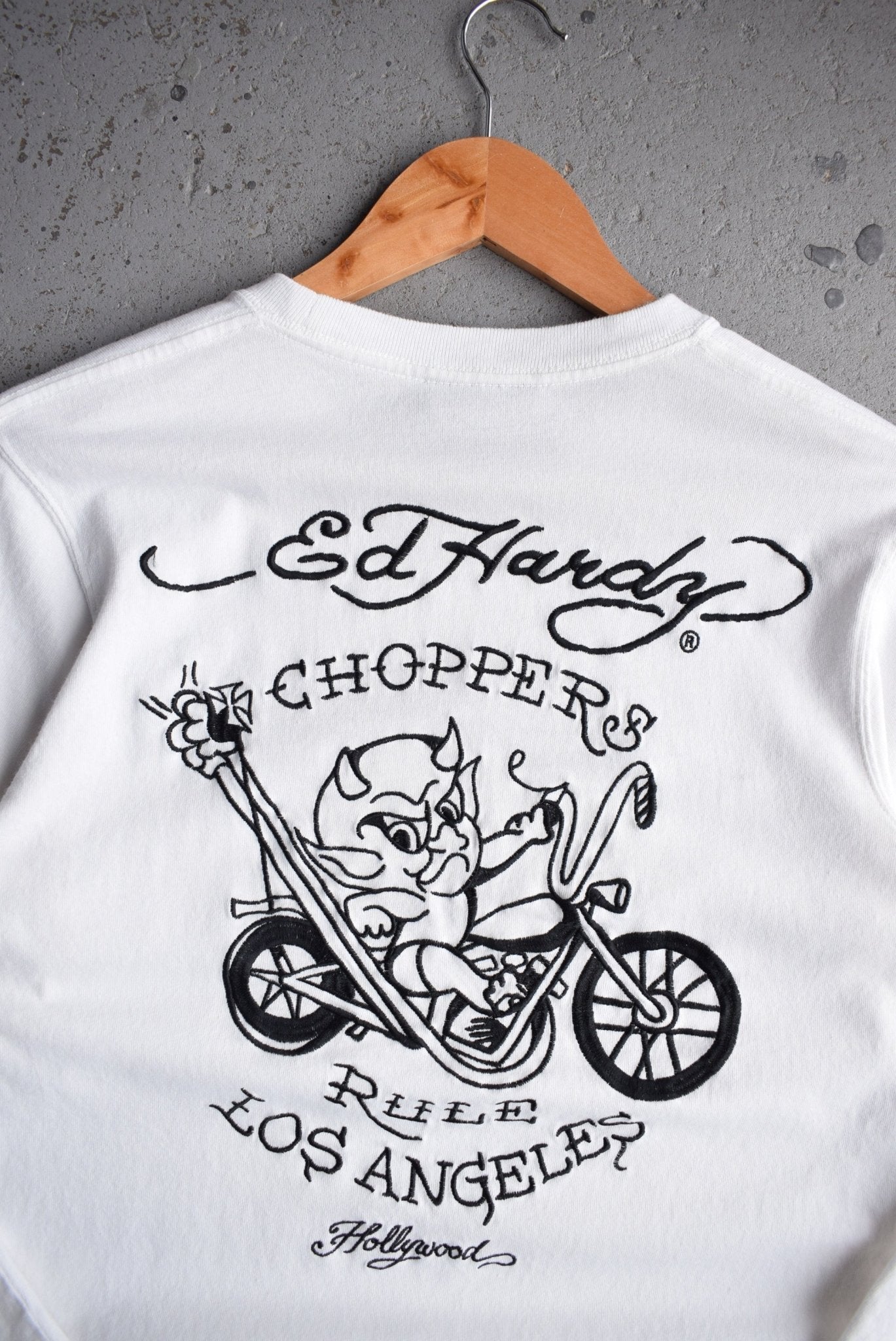 Vintage Ed Hardy Choppers Embroidered Long Sleeve Tee (S) - Retrospective Store
