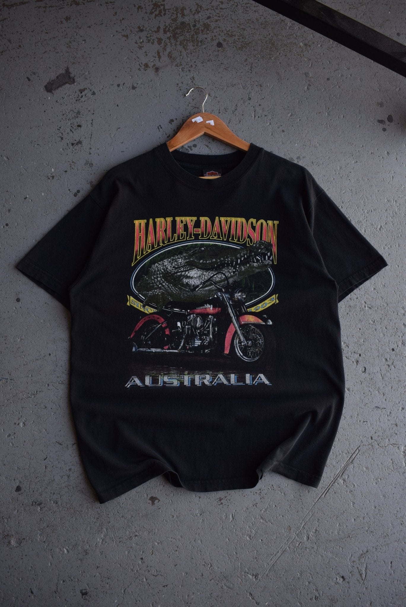 Vintage Harley Davidson Motorcycles Australia Tee (L) - Retrospective Store