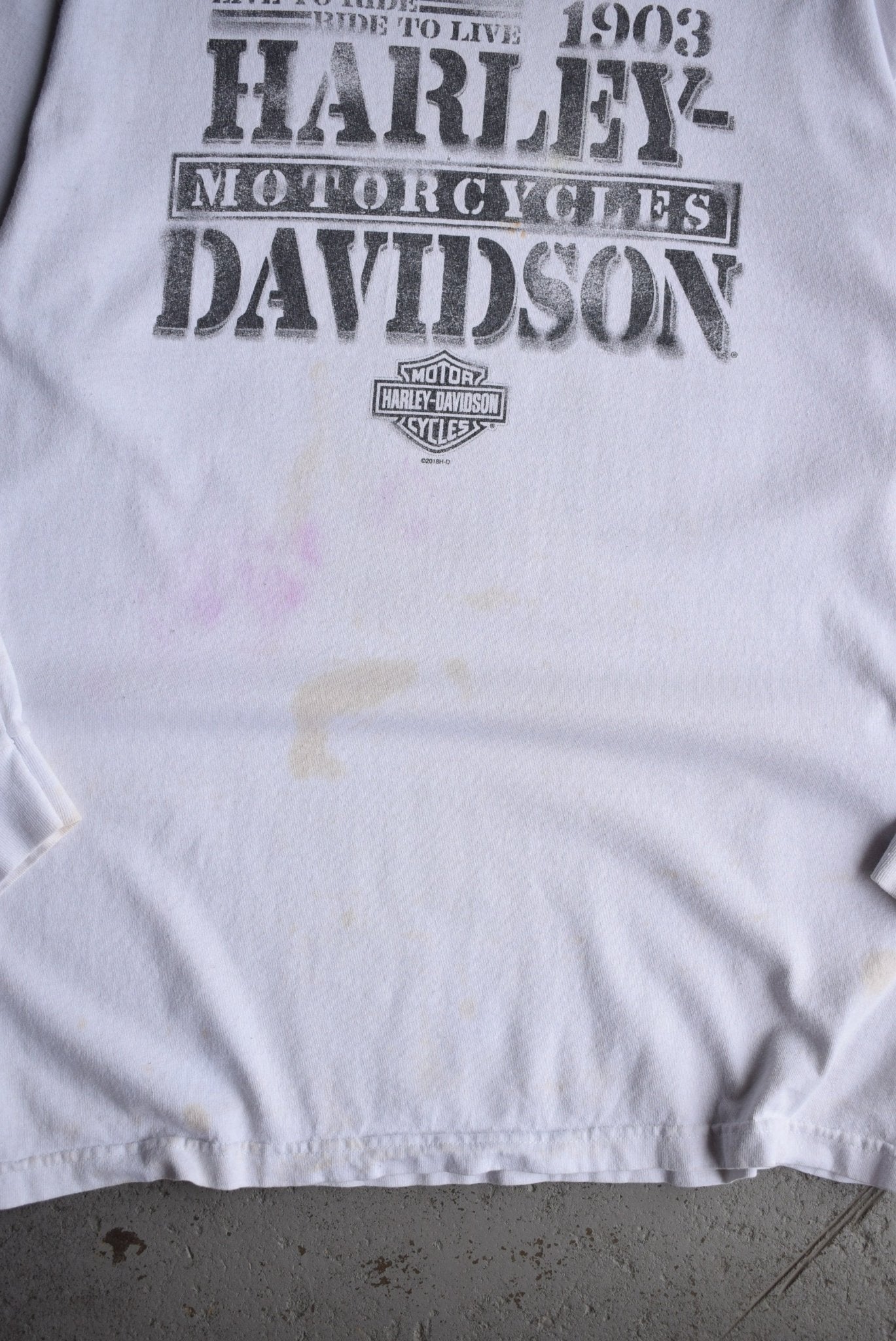 Vintage Harley Davidson Motorcycles Long Sleeve Tee (L) - Retrospective Store