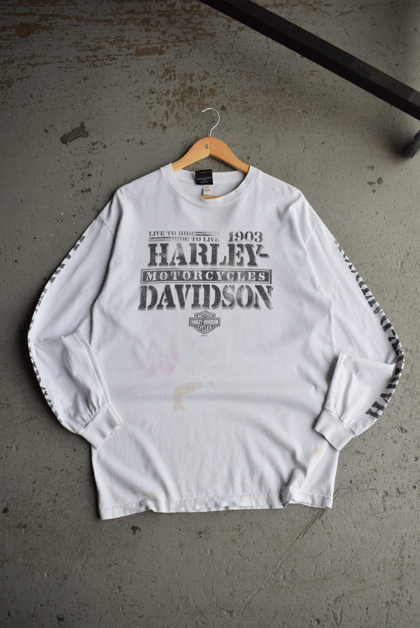 Vintage Harley Davidson Motorcycles Long Sleeve Tee (L) - Retrospective Store