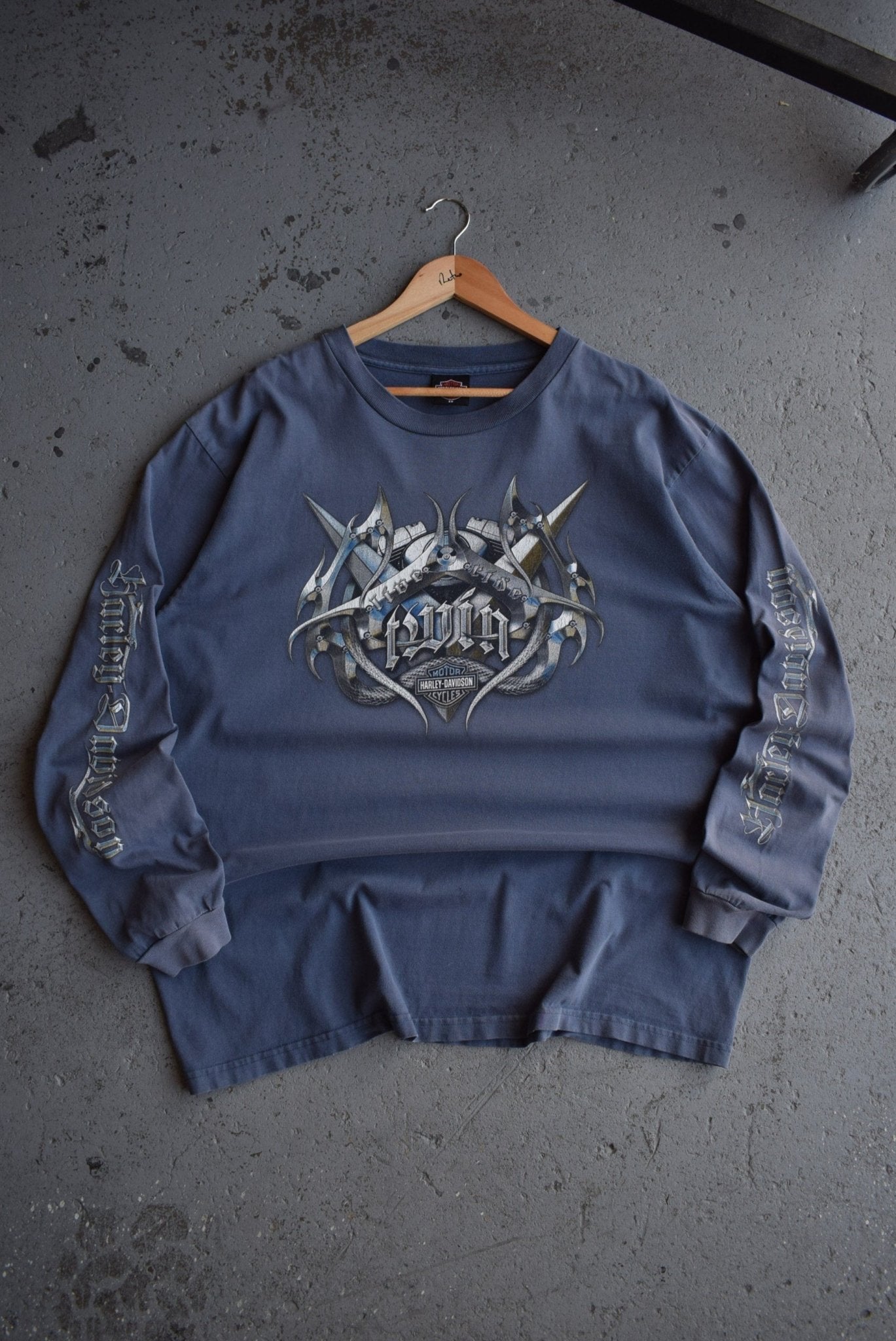 Vintage Harley Davidson Motorcycles Long Sleeve Tee (XXL) - Retrospective Store