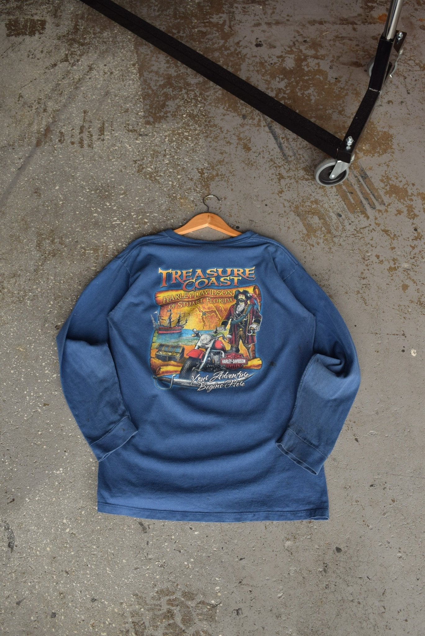 Vintage Harley Davidson Treasure Coast Long Sleeve Tee (L) - Retrospective Store