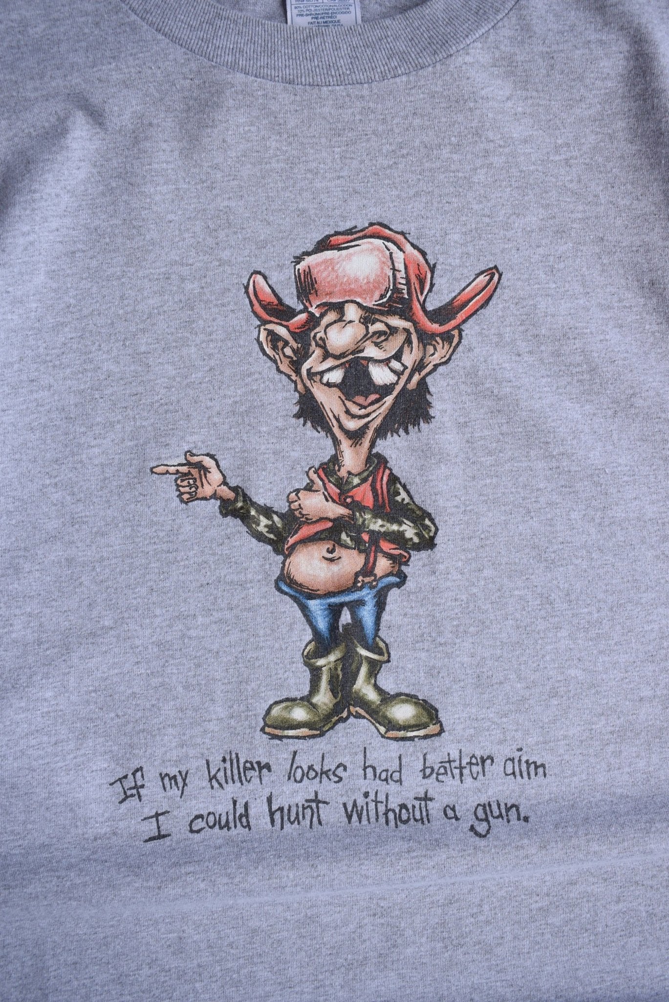Vintage 'If My Killer Had Better Aim' Graphic Long Sleeve Tee (L) - Retrospective Store