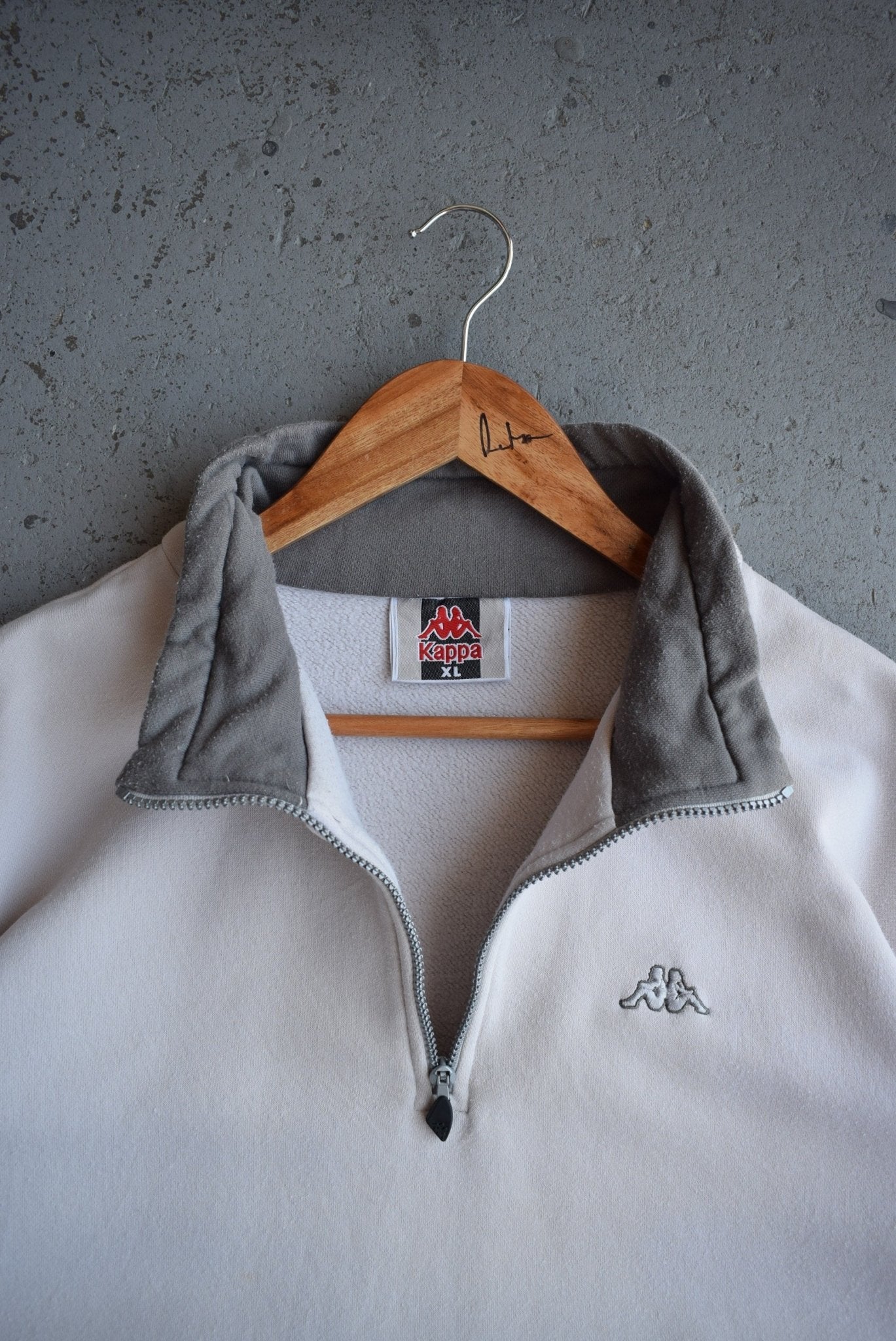 Vintage Kappa Classic Logo Embroidered Quarter Zip (XL) - Retrospective Store