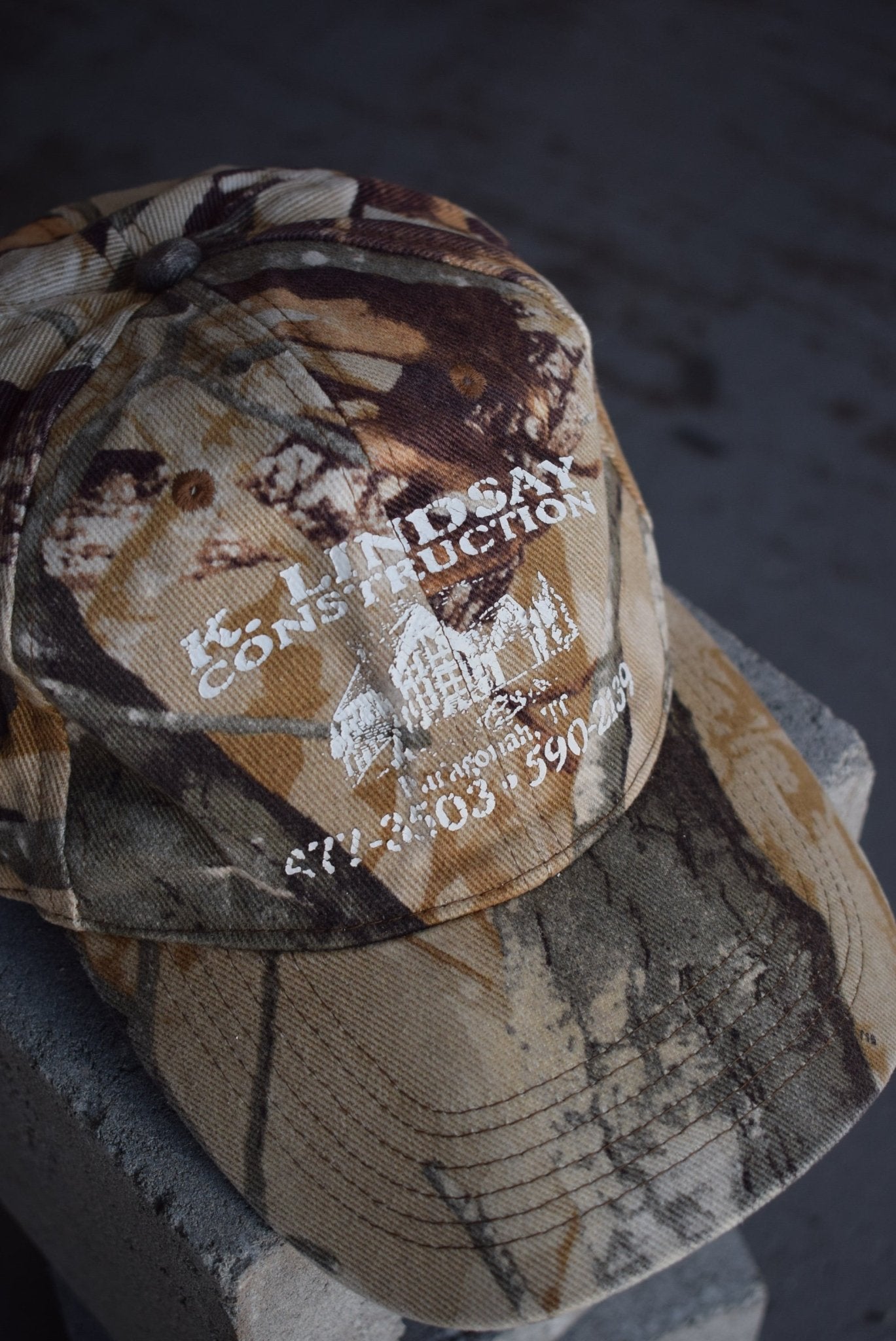 Vintage Lindsay Contruction Real Tree Hat - Retrospective Store