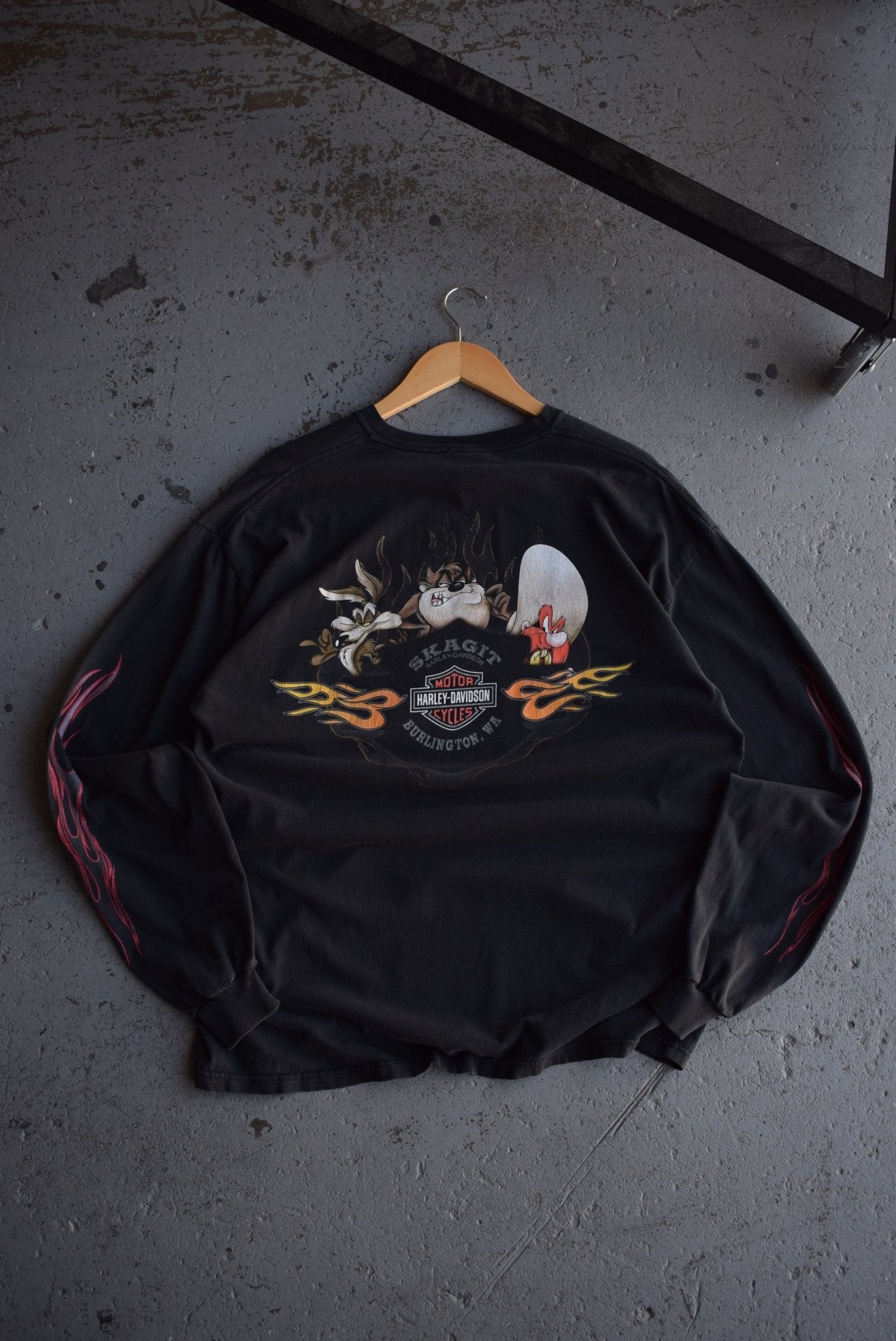 Vintage Looney Tunes x Harley Davidson Motorcycles Long Sleeve Tee (XL) - Retrospective Store