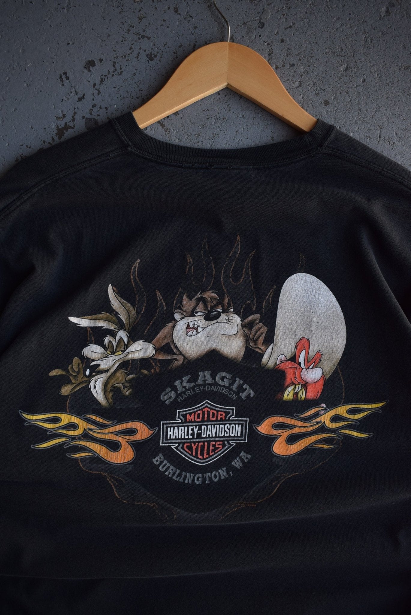 Vintage Looney Tunes x Harley Davidson Motorcycles Long Sleeve Tee (XL) - Retrospective Store