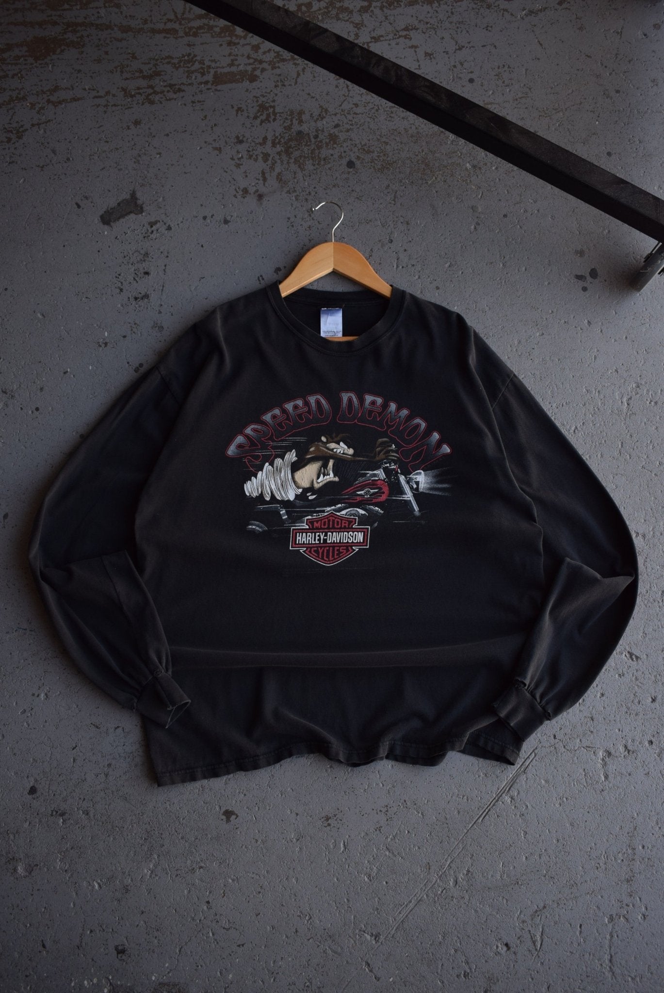 Vintage Looney Tunes x Harley Davidson Motorcycles Long Sleeve Tee (XL) - Retrospective Store