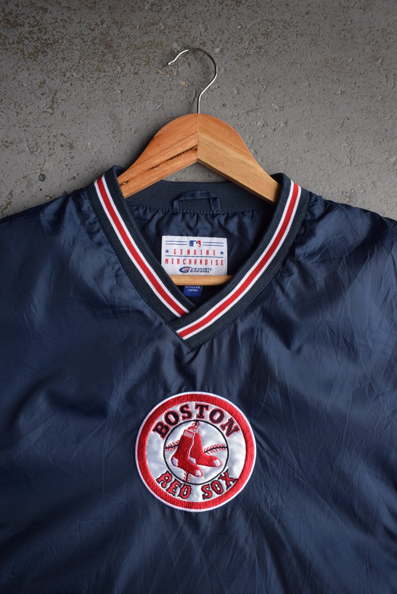 Vintage MLB Boston Red Sox Embroidered Pullover Jacket (L/XL) - Retrospective Store